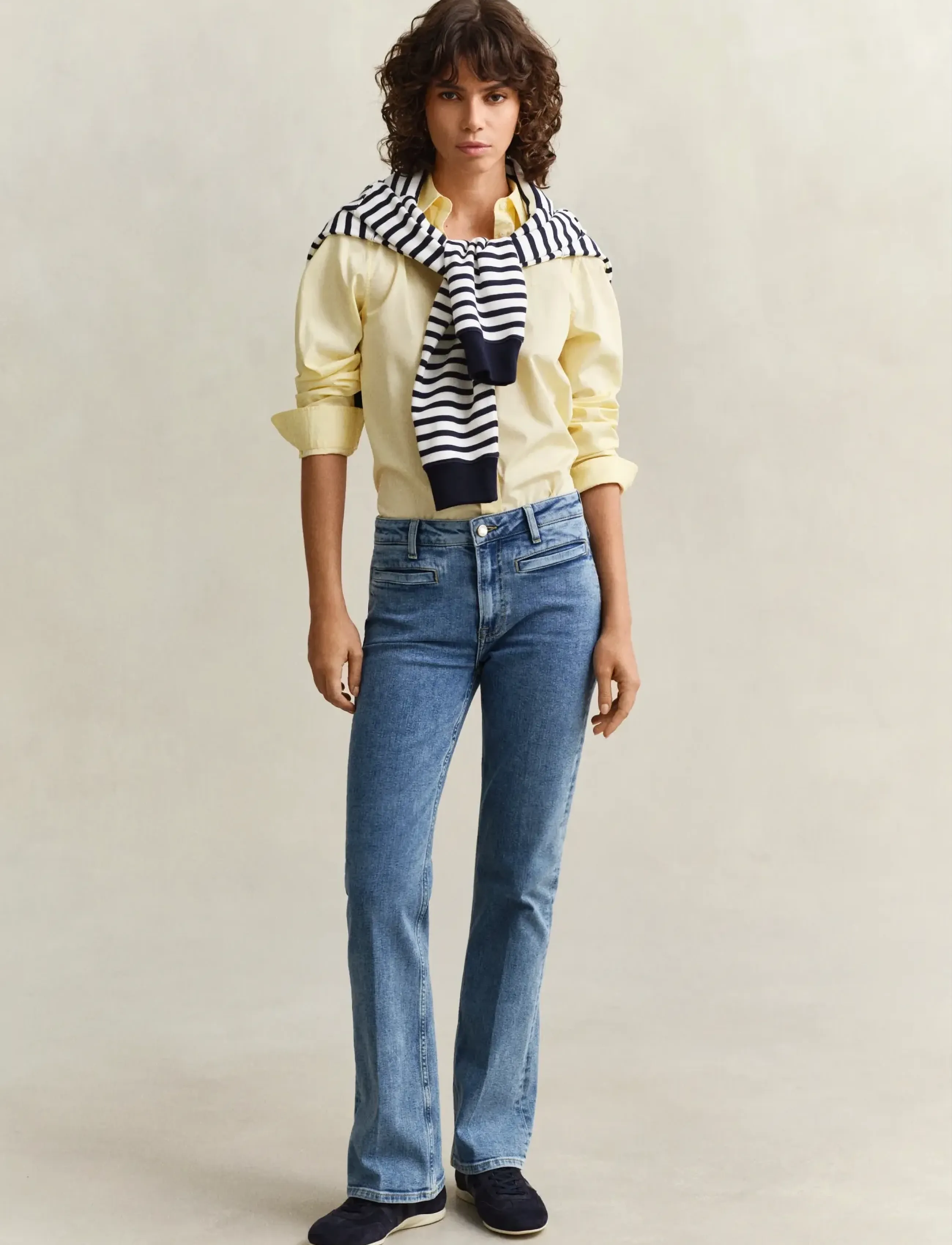 Gant - REG CLASSIC POPLIN SHIRT - langärmlige hemden - vanilla yellow - 4