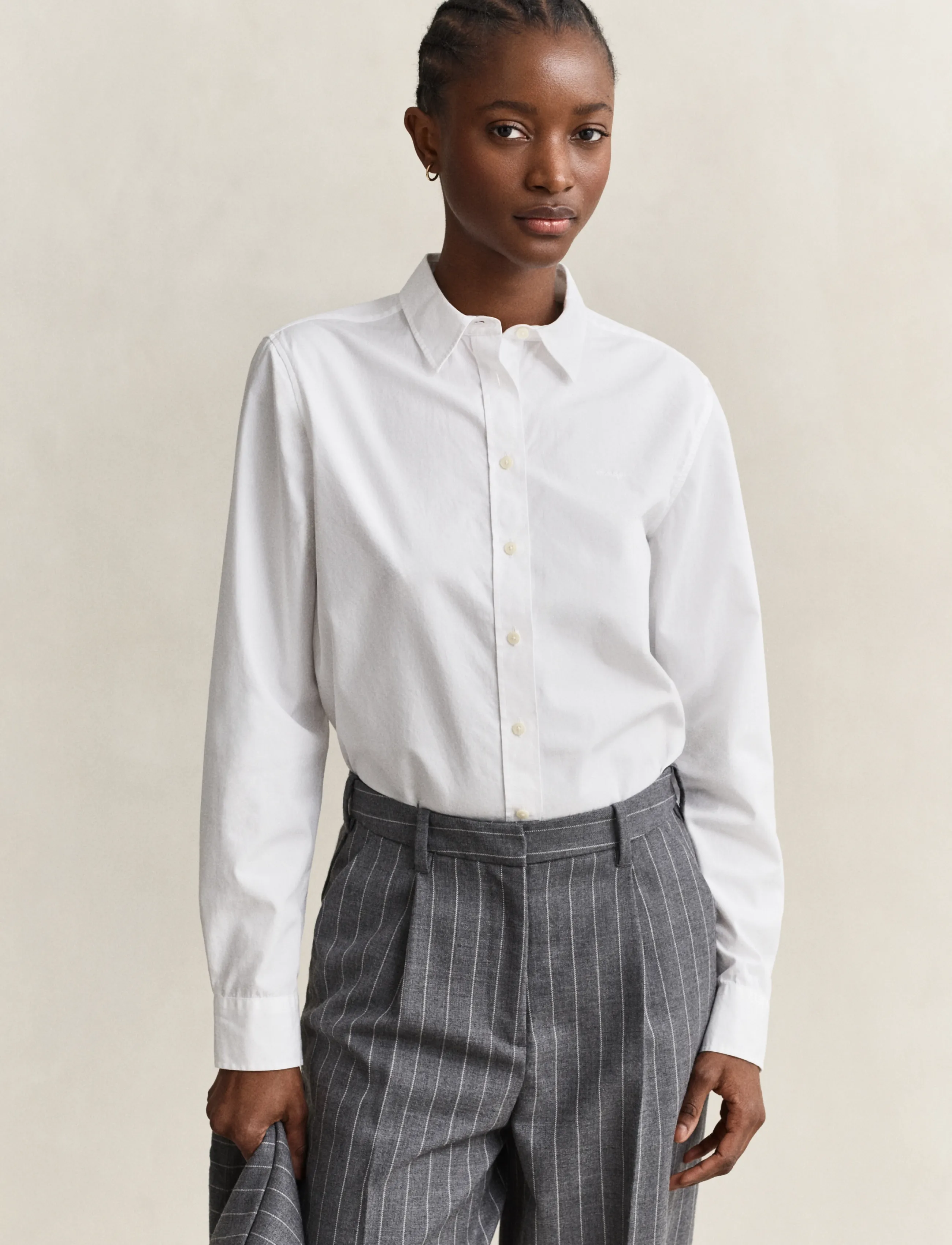 Gant Reg Classic Poplin Shirt, Kvinder, Klassisk Poplin Skjorte, Hvid, Str: 40
