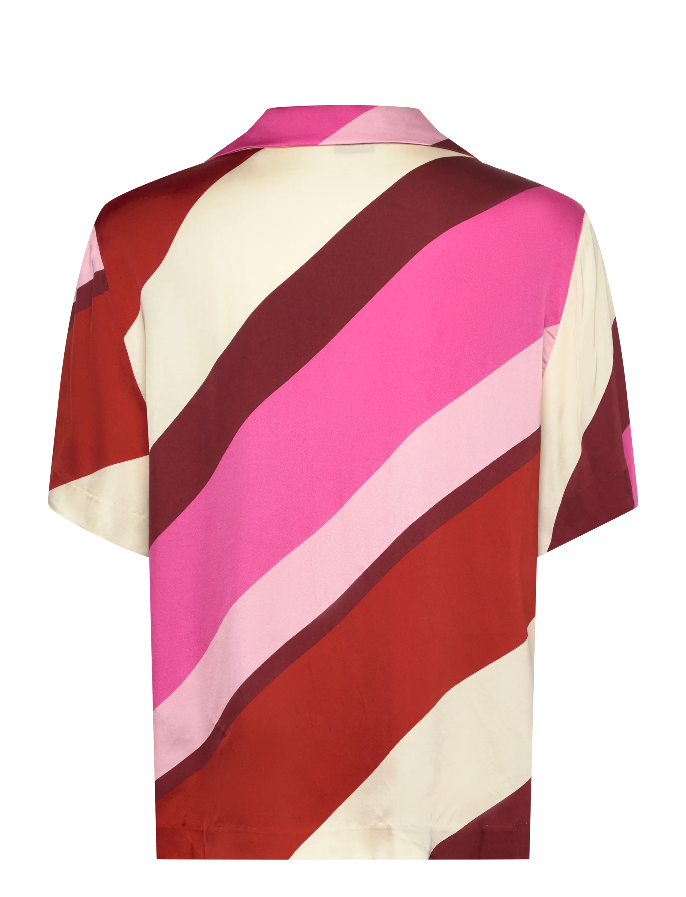Gant - STRIPED CAMP COLLAR SS SHIRT - lühikeste varrukatega särgid - perky pink - 1