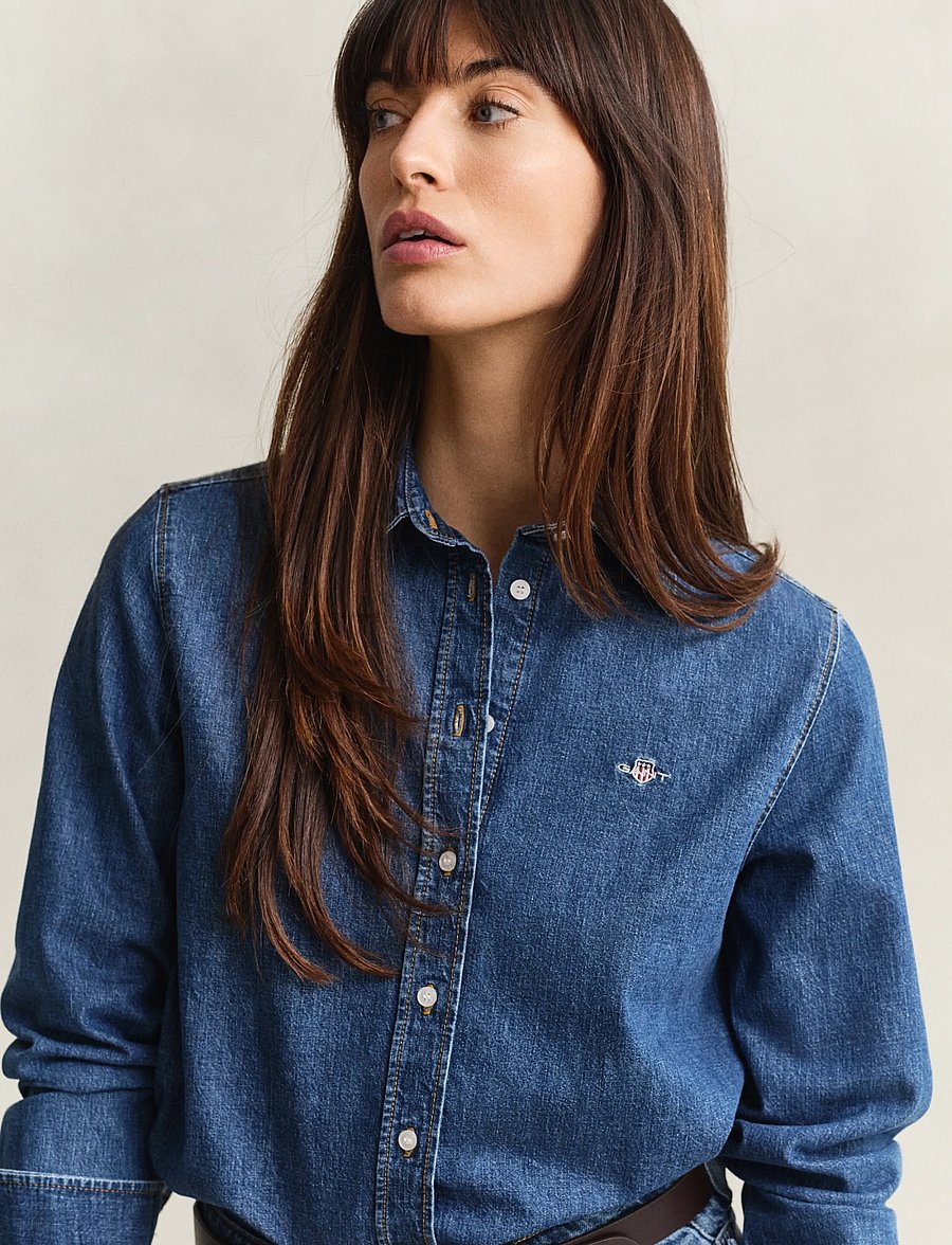 Gant - REG DENIM SHIRT - jeanshemden - indigo - 4