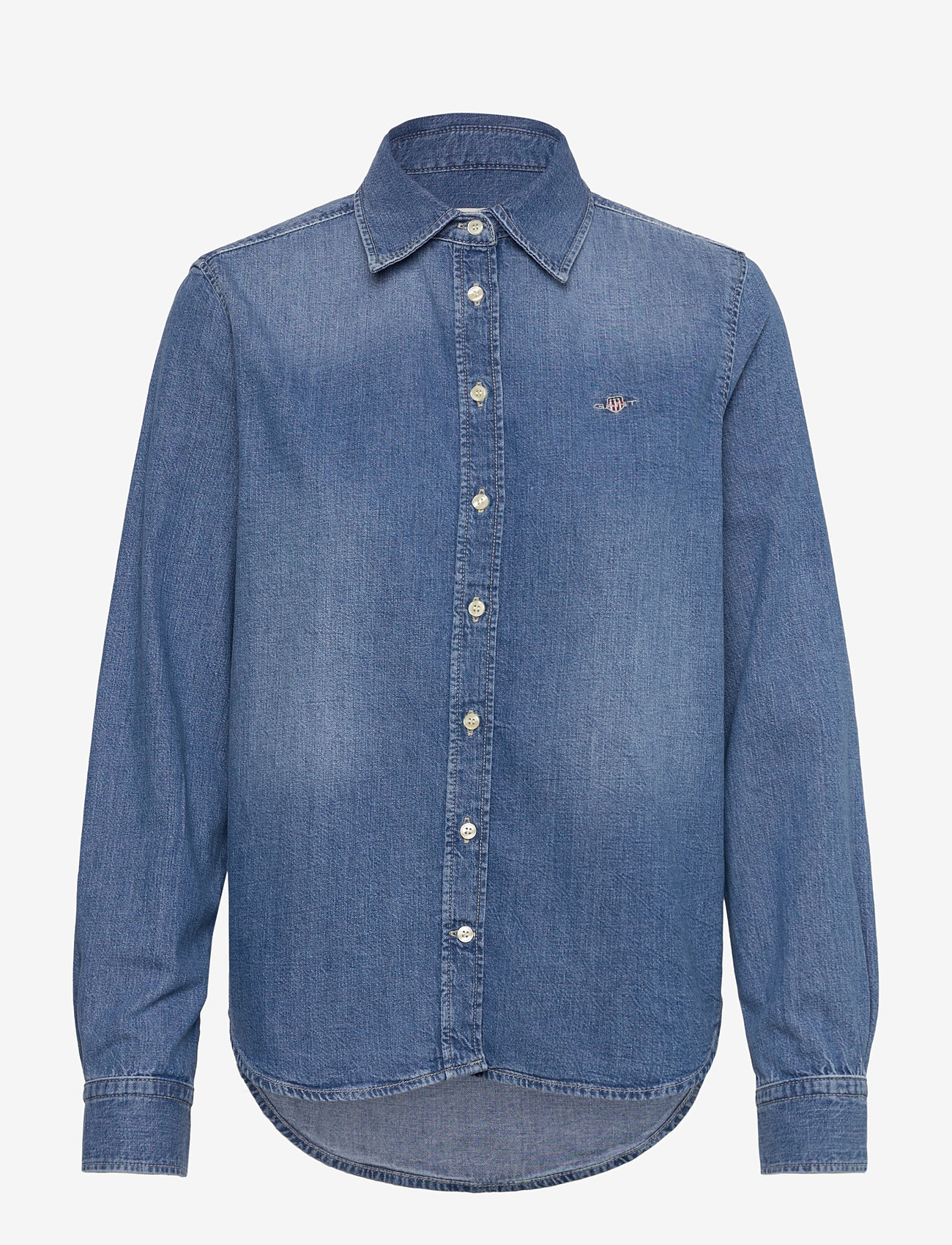 GANT - REG DENIM SHIRT - jeanshemden - semi light blue worn in - 1