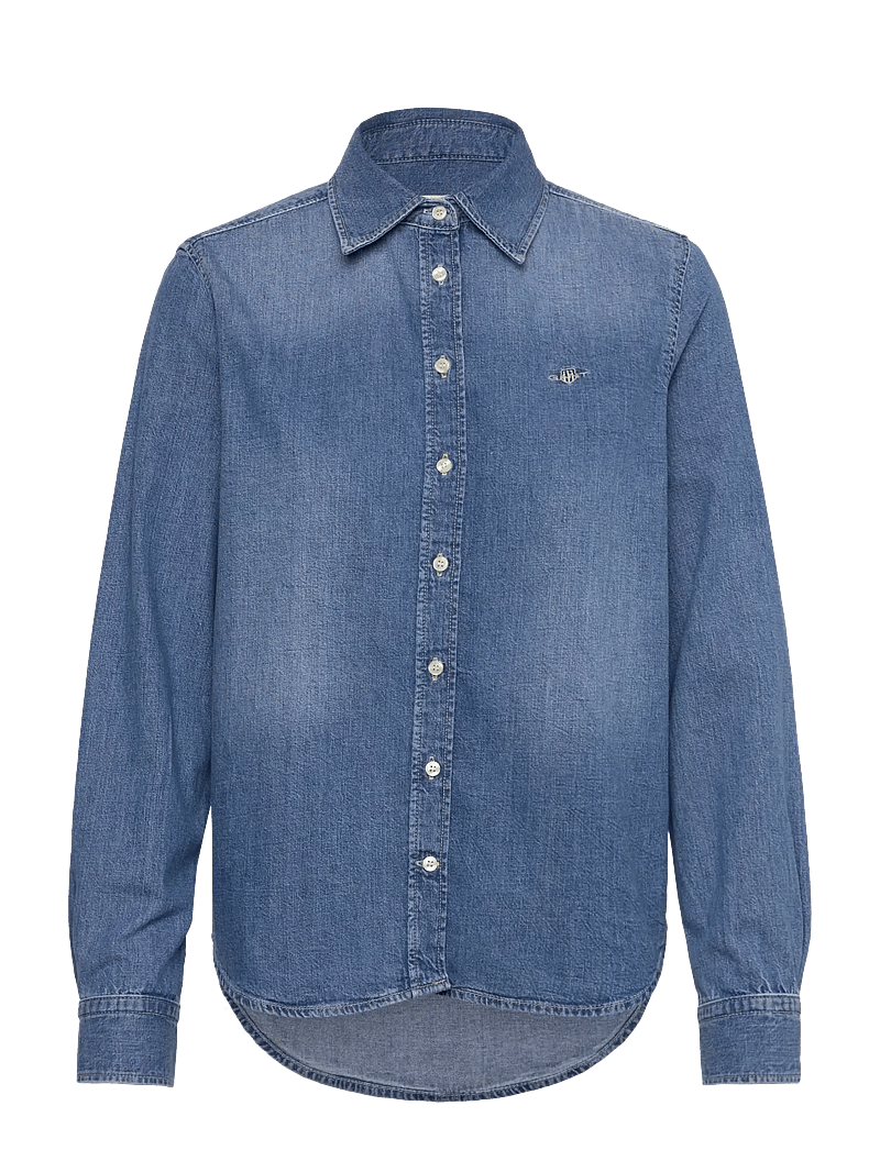 GANT - REG DENIM SHIRT - jeanshemden - semi light blue worn in - 1