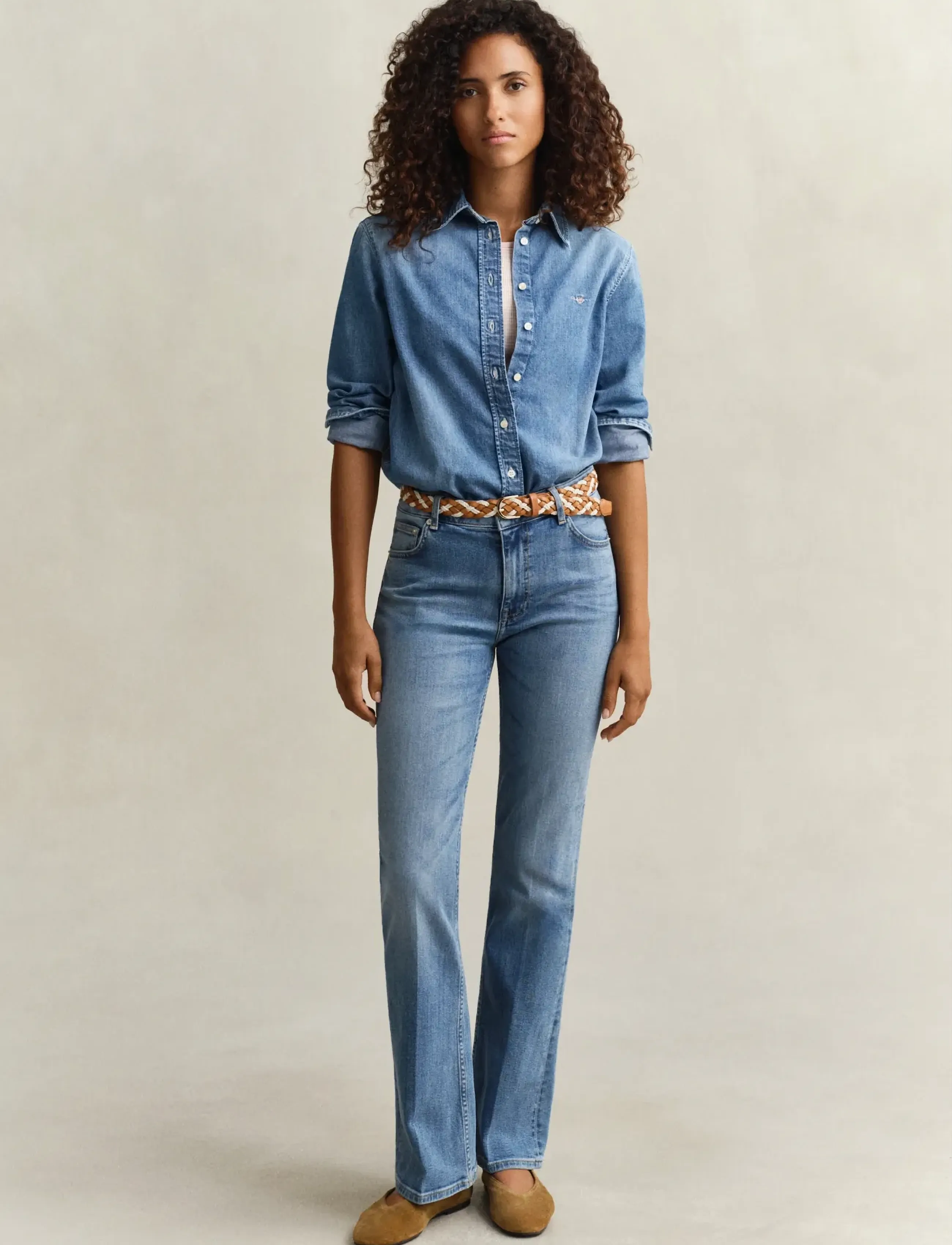Gant - REG DENIM SHIRT - jeanshemden - semi light blue worn in - 4