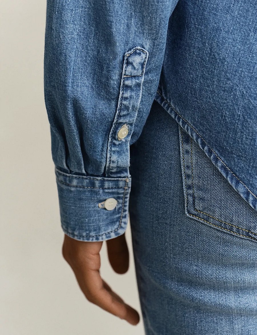 Gant - REG DENIM SHIRT - denim shirts - semi light blue worn in - 5
