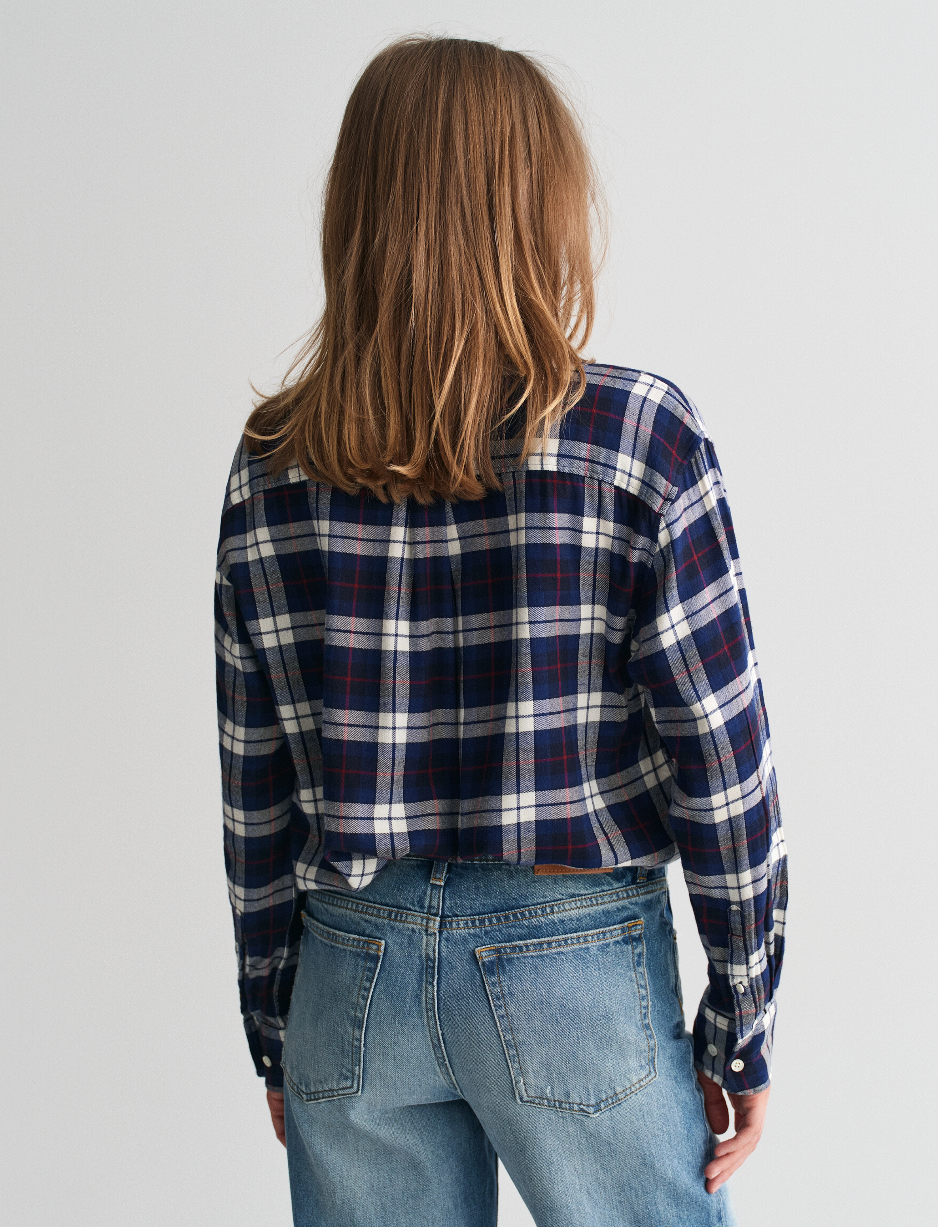 GANT - REL CHECKED FLANNEL BD SHIRT - classic blue - 4