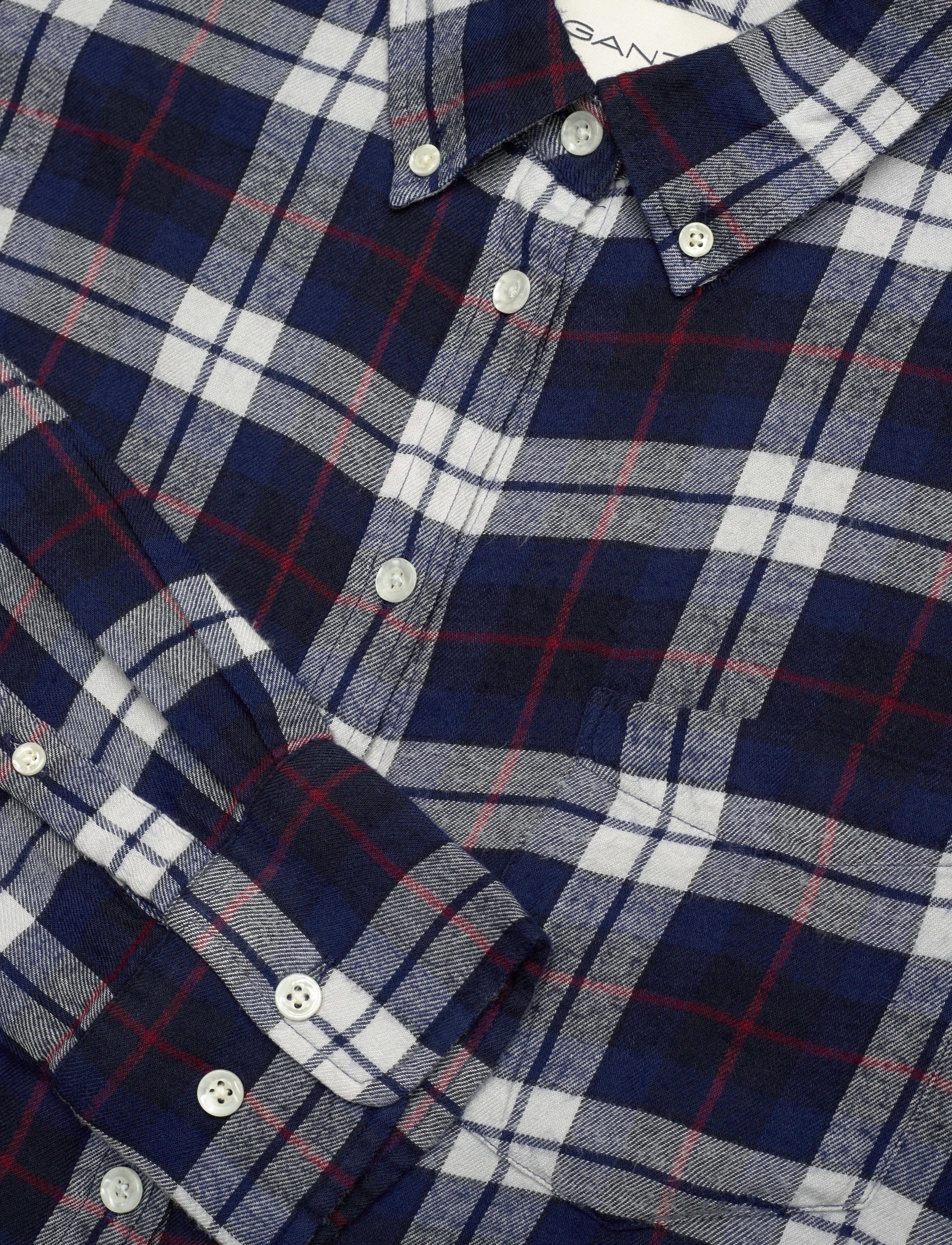 GANT - REL CHECKED FLANNEL BD SHIRT - classic blue - 5