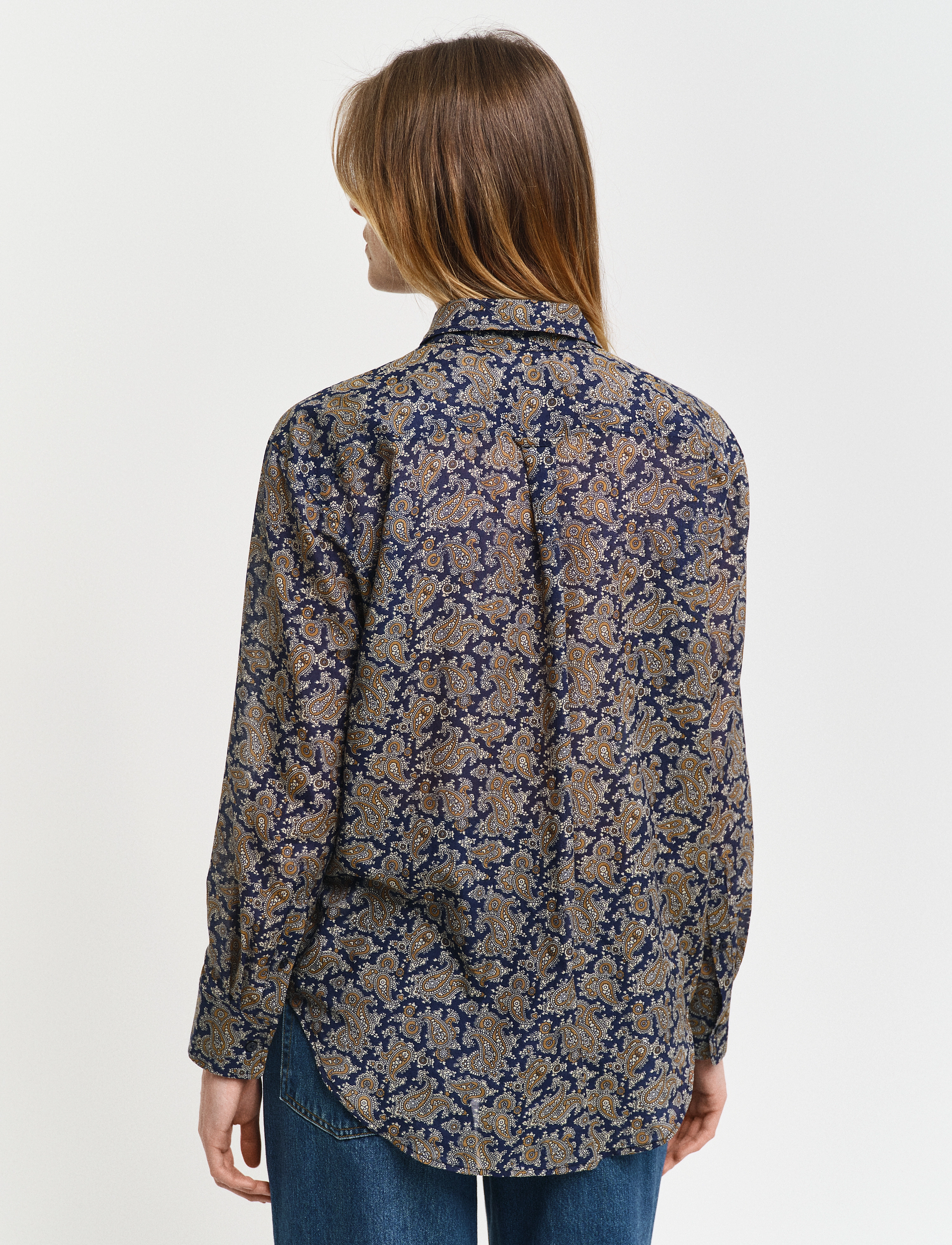 GANT - REL PAISLEY COT SILK SHIRT - persian blue - 3