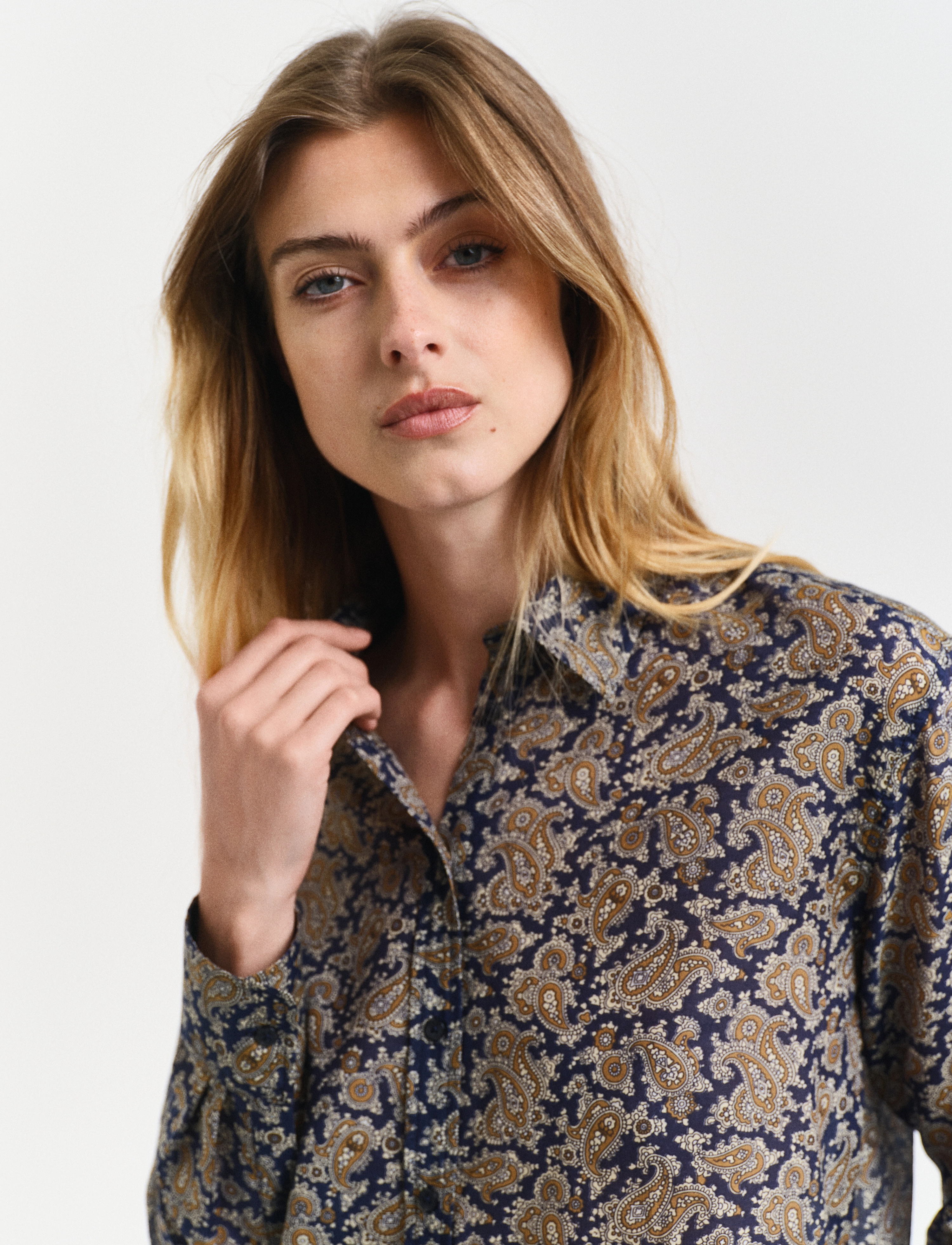GANT - REL PAISLEY COT SILK SHIRT - persian blue - 4
