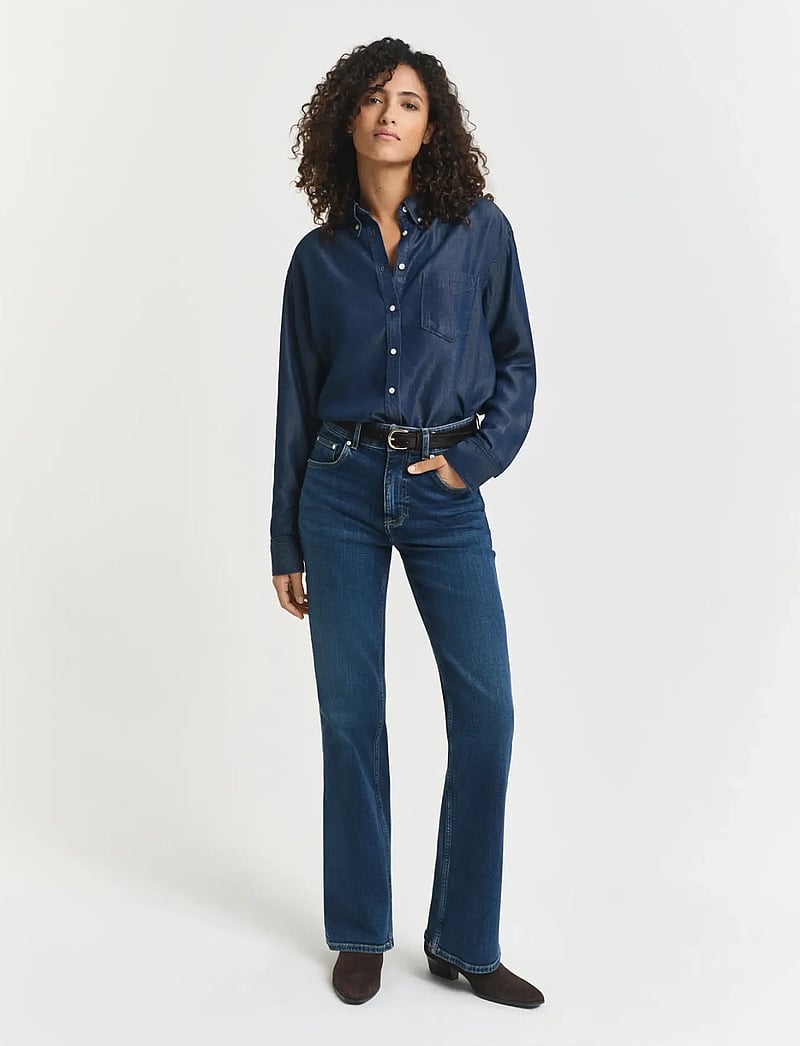 GANT - REL INDIGO SHIRT - jeanshemden - dark blue archive - 4