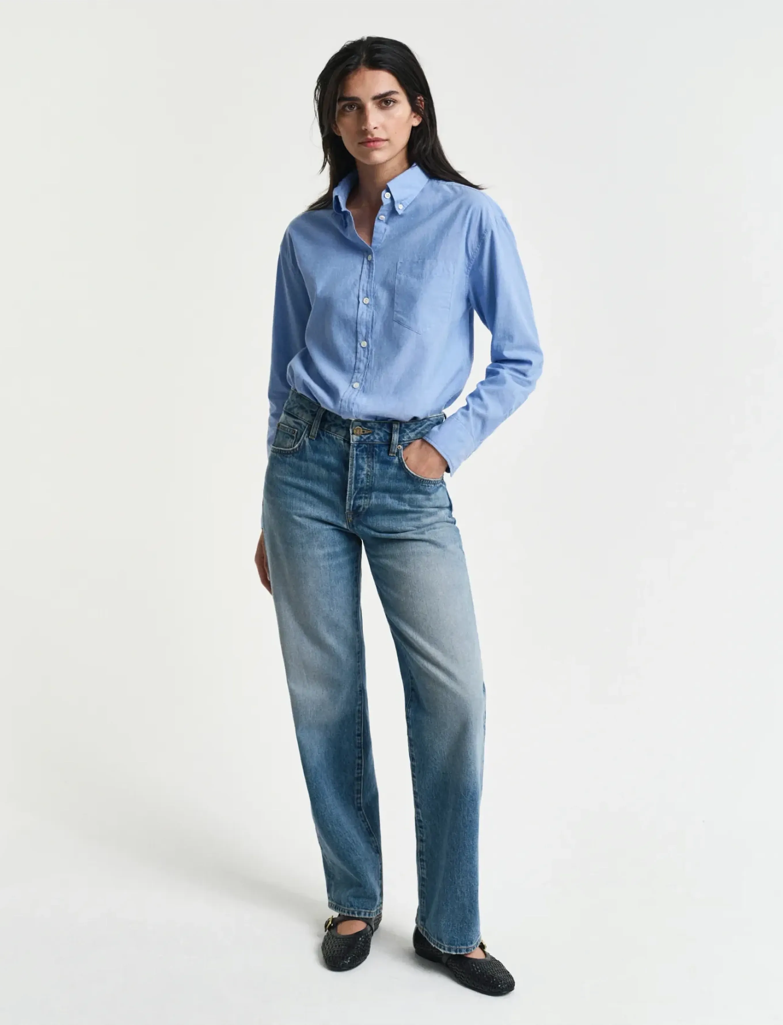 GANT - REL LUXURY OXFORD BD SHIRT - perfect blue - 4