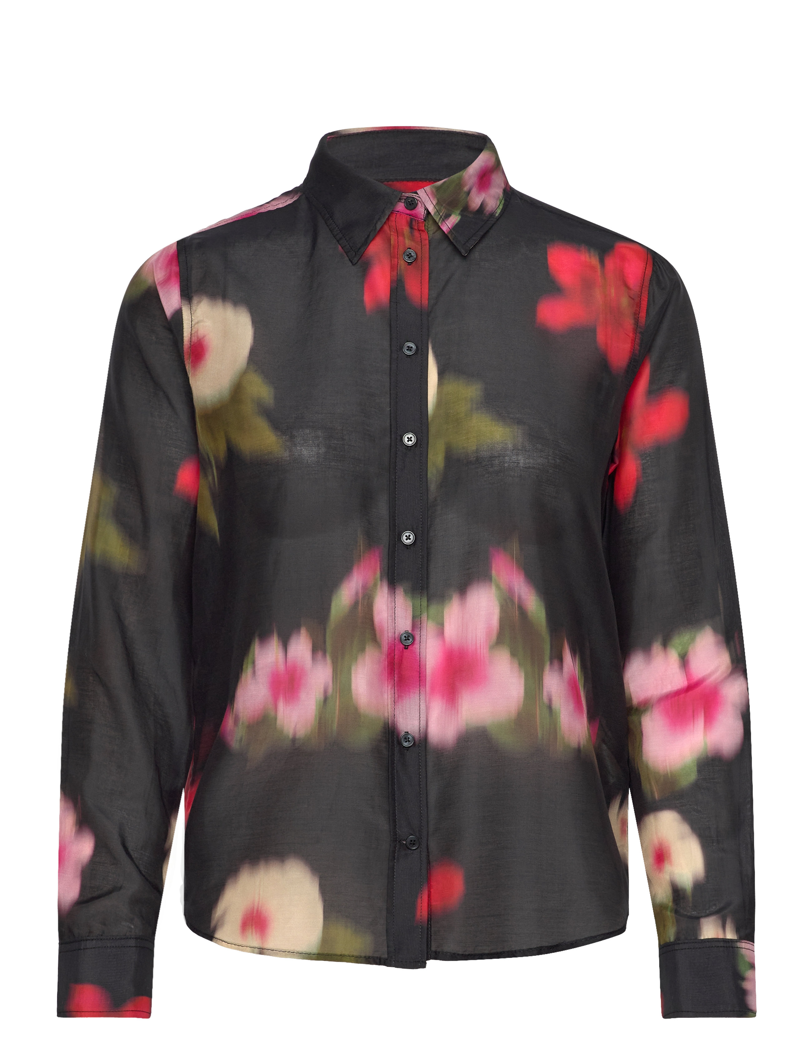 Gant REG FLORAL CTN SILK SHIRT - Pluusid ja särgid - BLACK / black