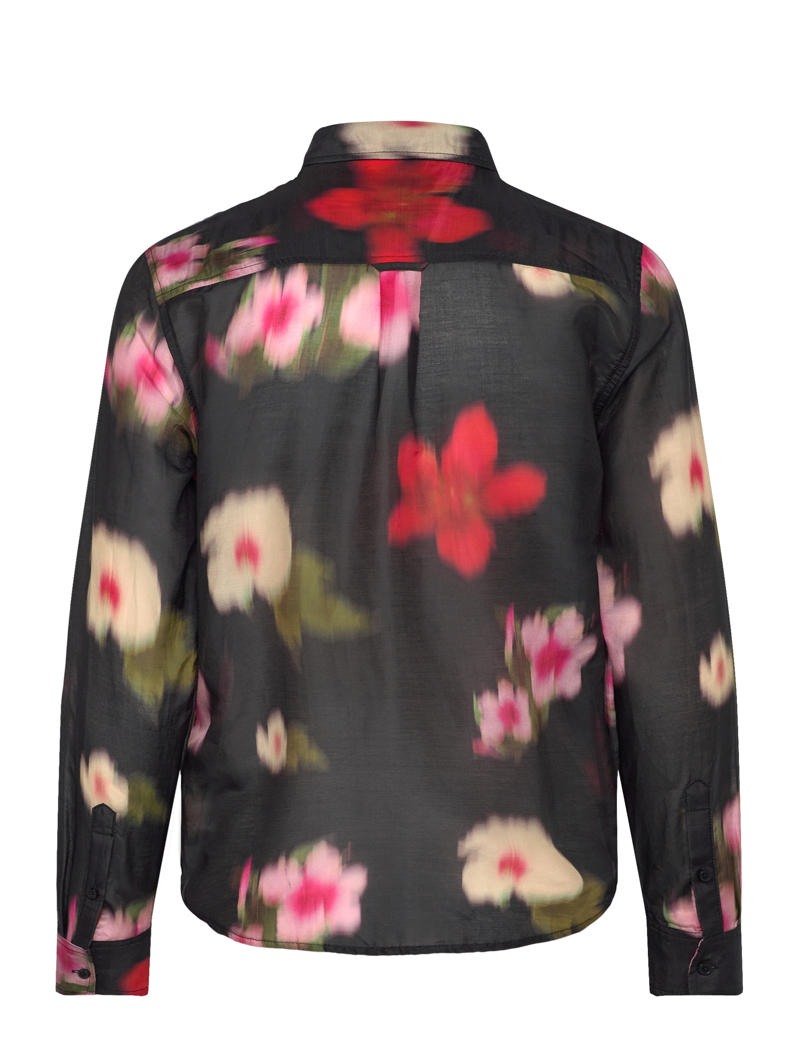 Gant - REG FLORAL CTN SILK SHIRT - langärmlige hemden - black - 2