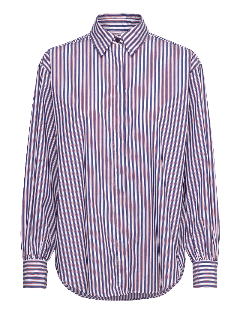 GANT - REL STRIPED VOLUME SLEEVE SHIRT - langärmlige hemden - white - 1