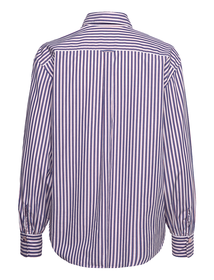 Gant - REL STRIPED VOLUME SLEEVE SHIRT - langärmlige hemden - white - 2