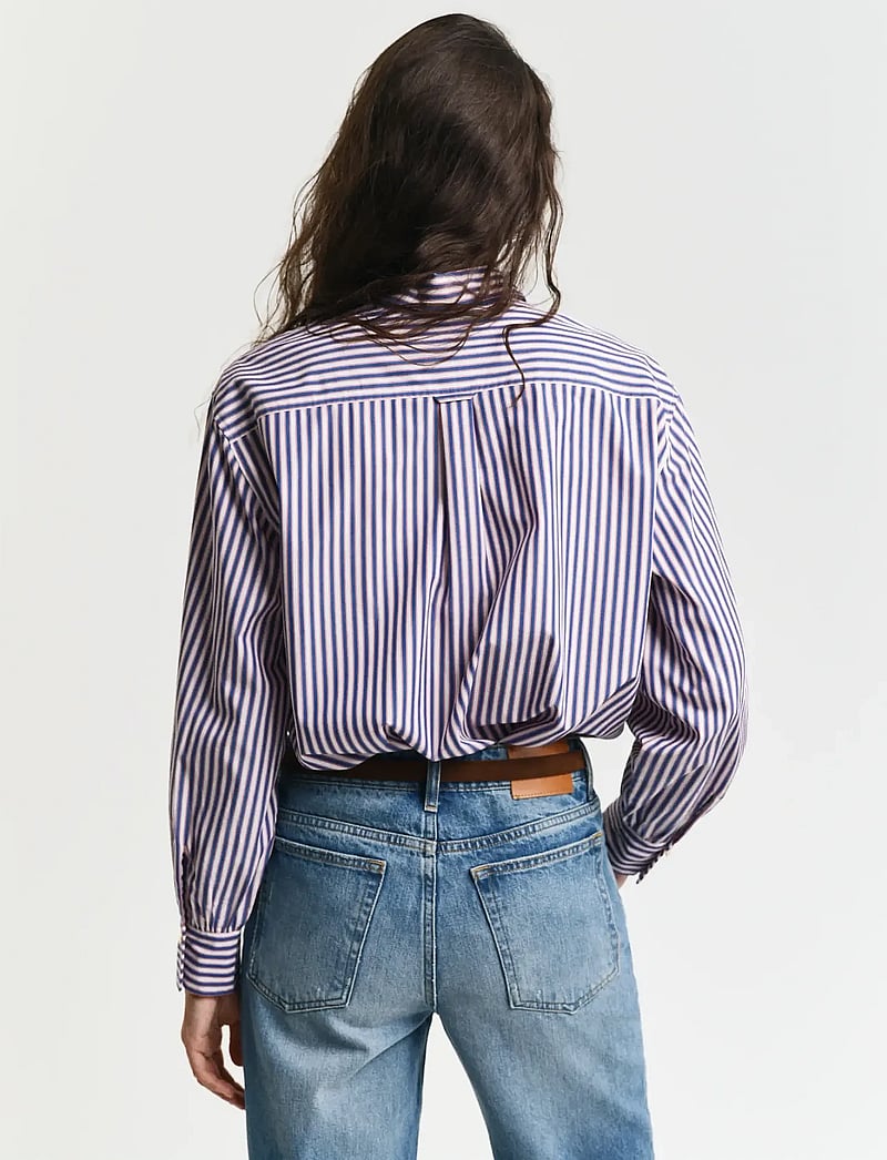 GANT - REL STRIPED VOLUME SLEEVE SHIRT - langärmlige hemden - white - 3