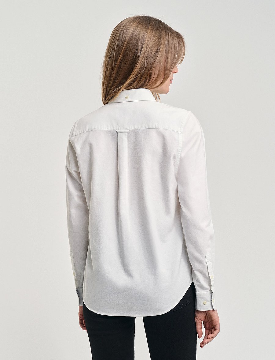 Gant - REG OXFORD SHIRT - långärmade skjortor - white - 3