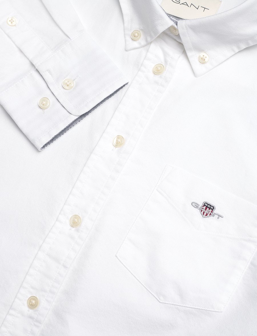 Gant - REG OXFORD SHIRT - långärmade skjortor - white - 4