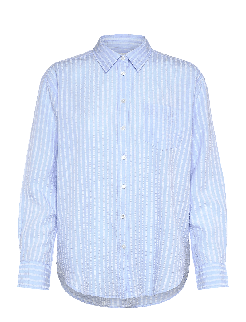 GANT - REL TONAL STRIPED SEERSUCKER SHIRT - långärmade skjortor - fresh blue - 1