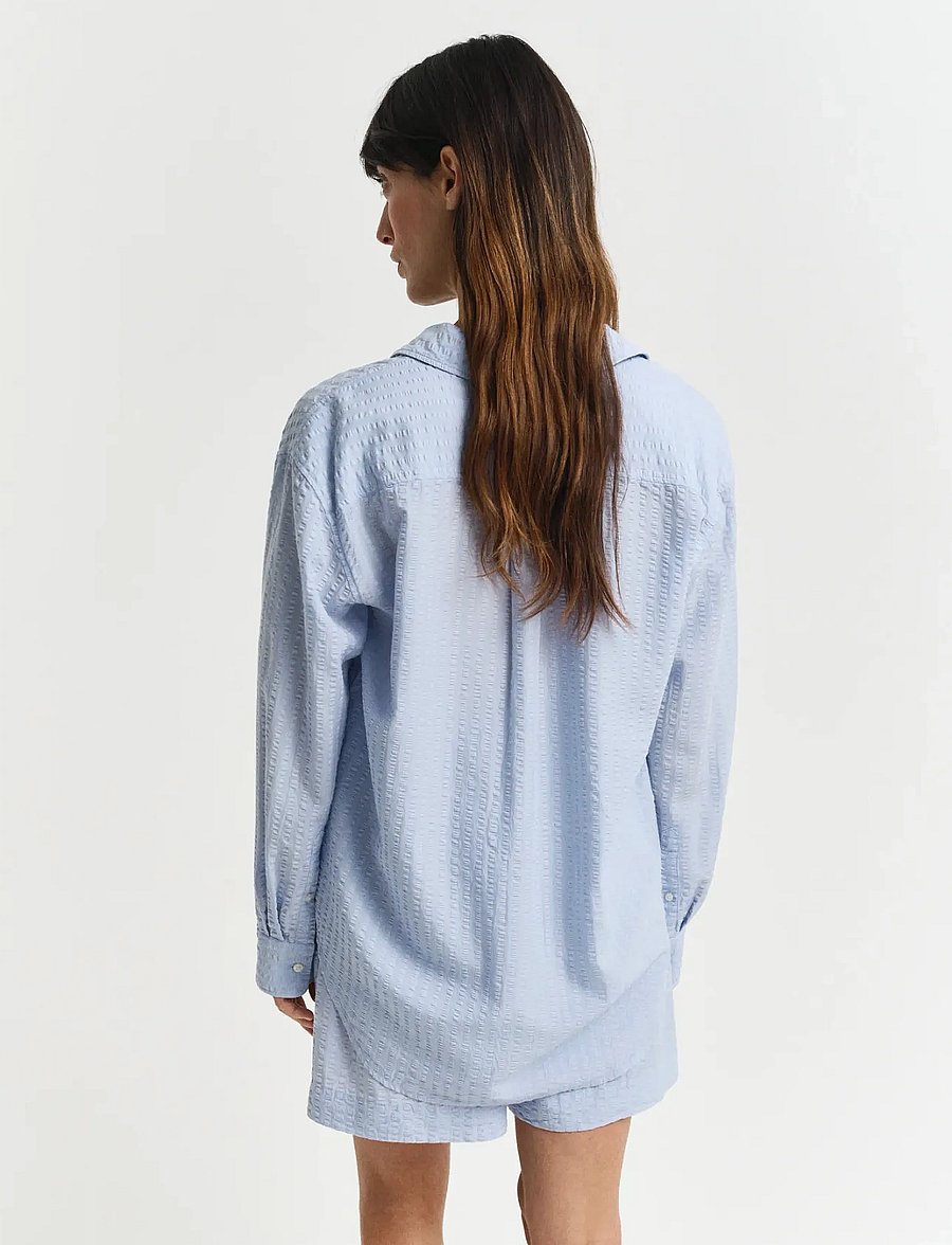 Gant - REL TONAL STRIPED SEERSUCKER SHIRT - fresh blue - 3