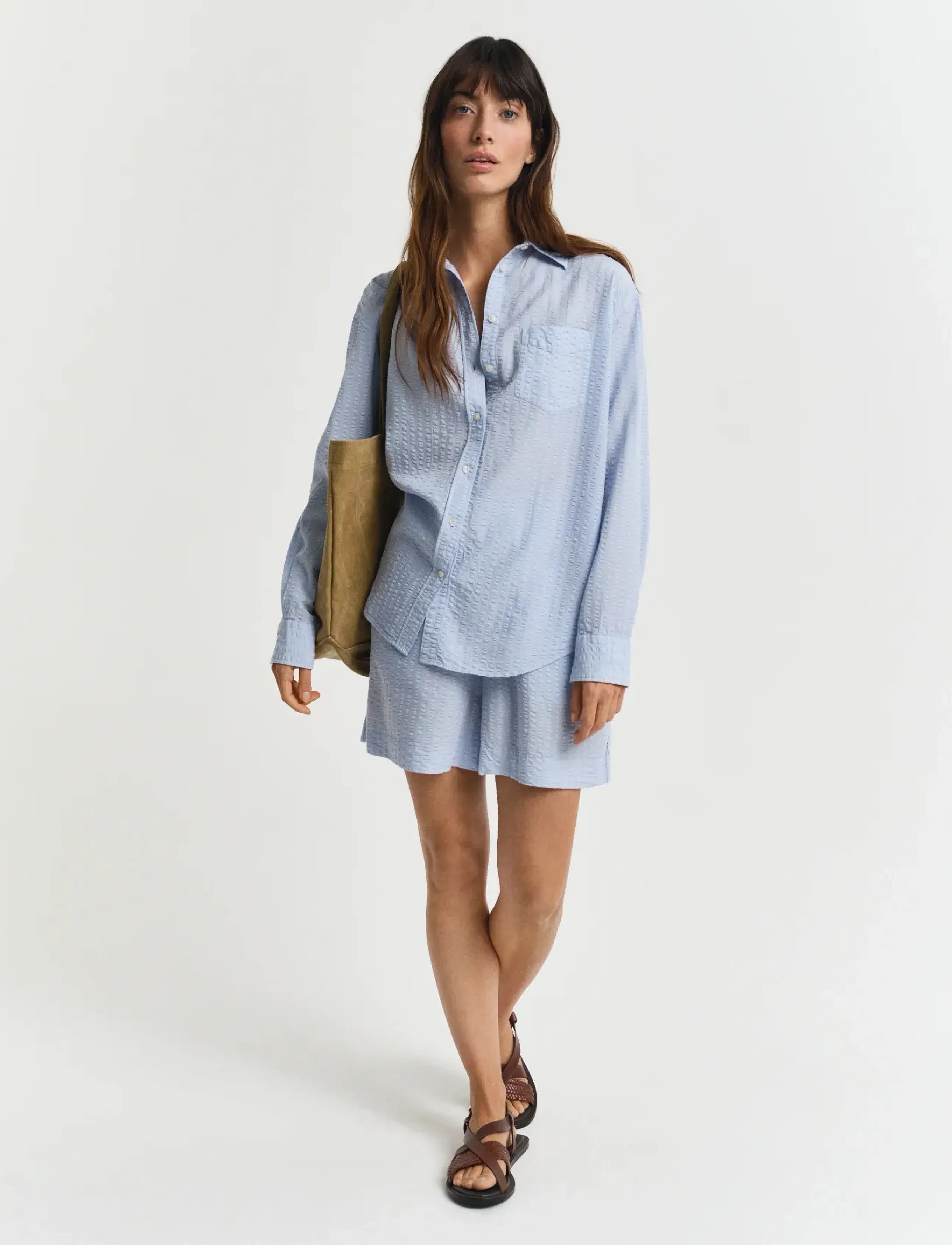 Gant - REL TONAL STRIPED SEERSUCKER SHIRT - fresh blue - 5