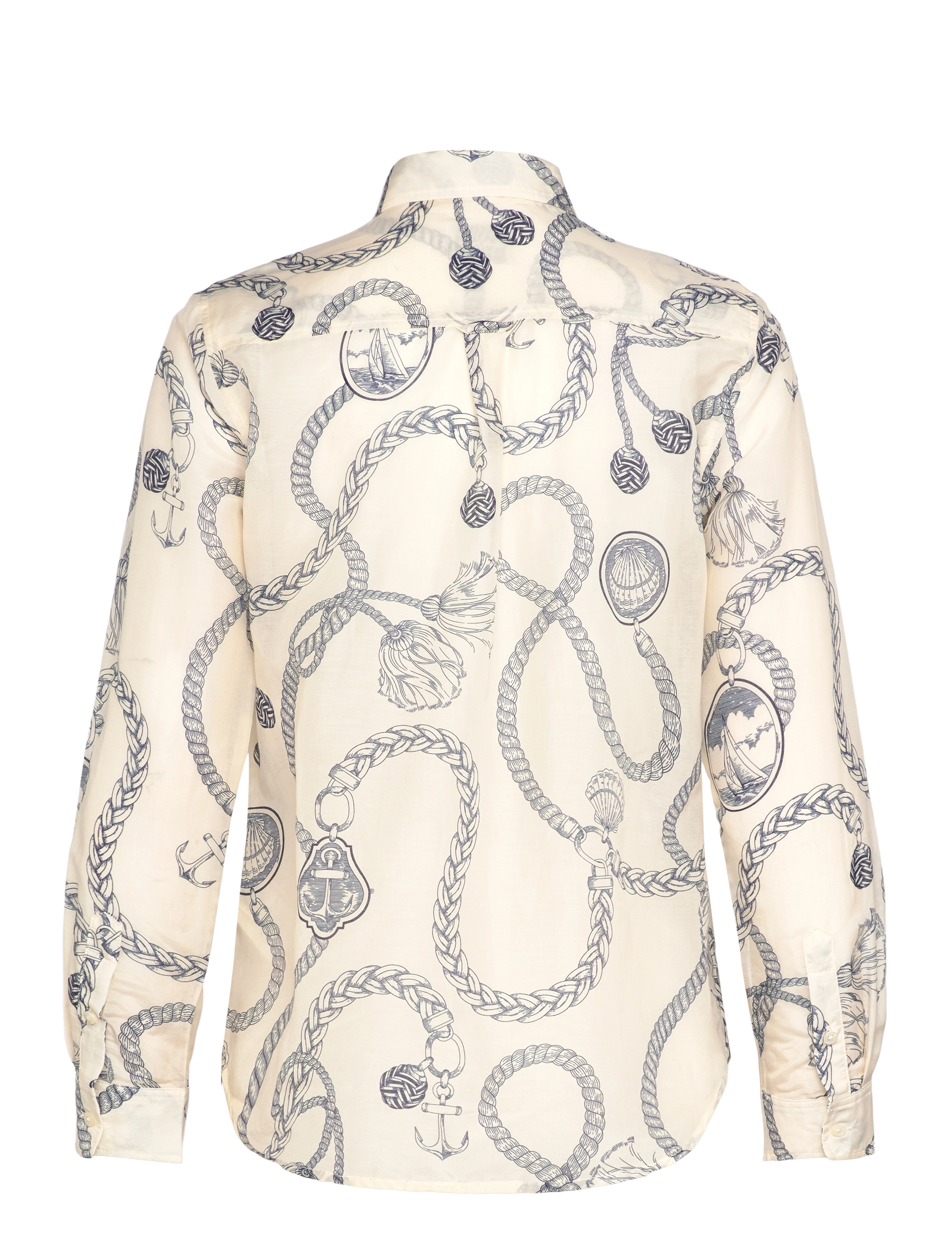 Gant - REG SAILING PRINT COT SILK SHIRT - cream - 2