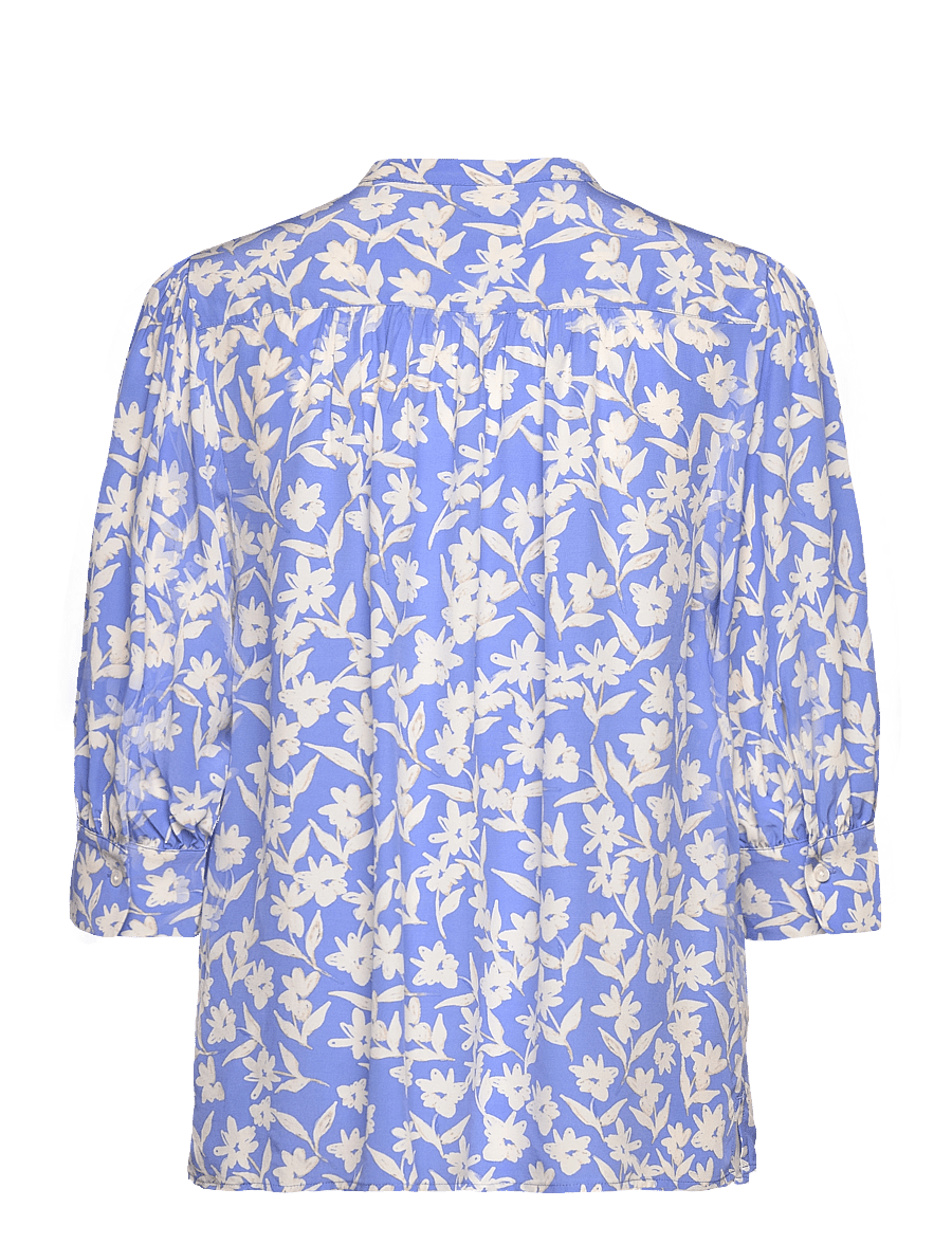 Gant - REL FLORAL PRINT SS BLOUSE - langärmelige blusen - perfect blue - 2