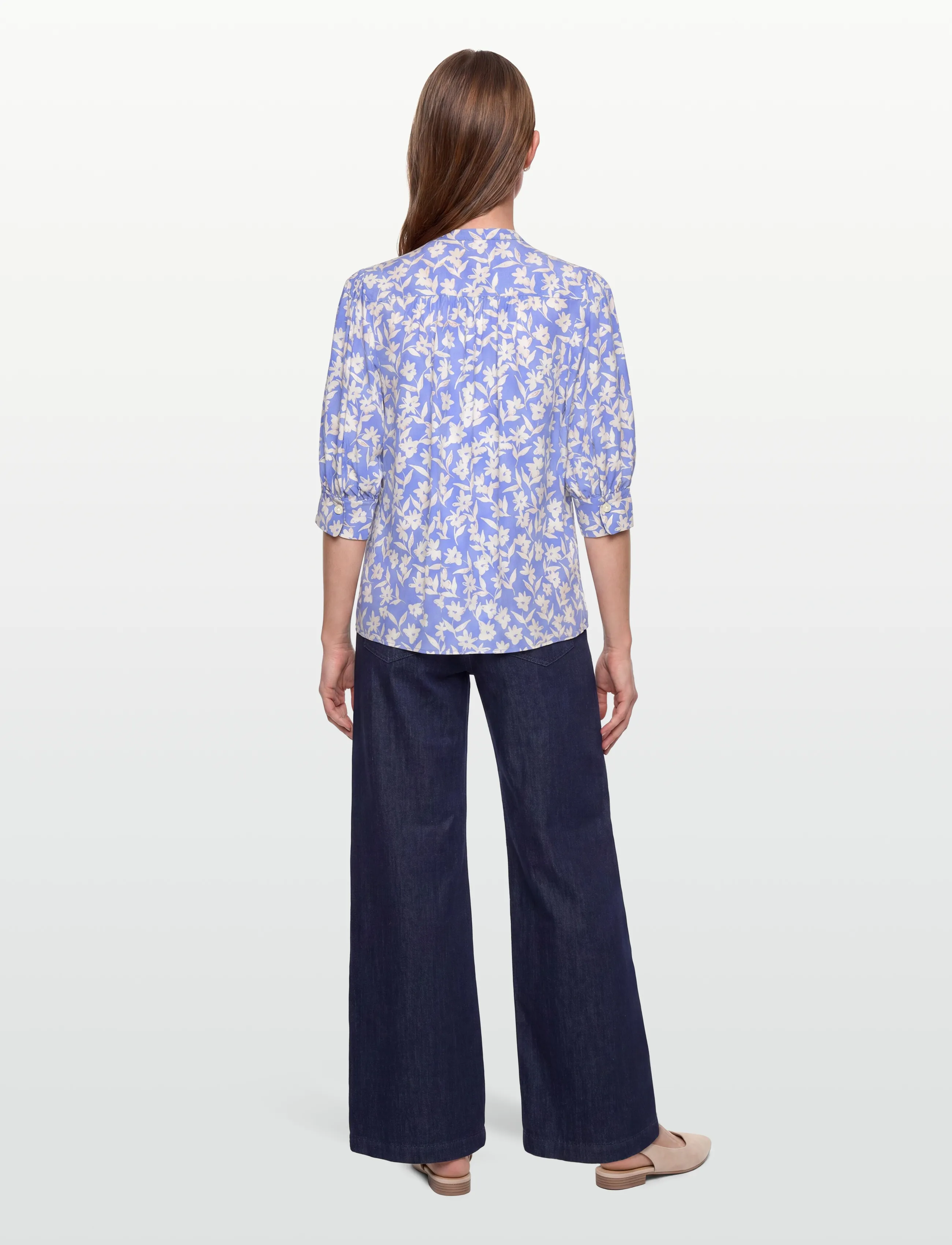 Gant - REL FLORAL PRINT SS BLOUSE - langærmede bluser - perfect blue - 4