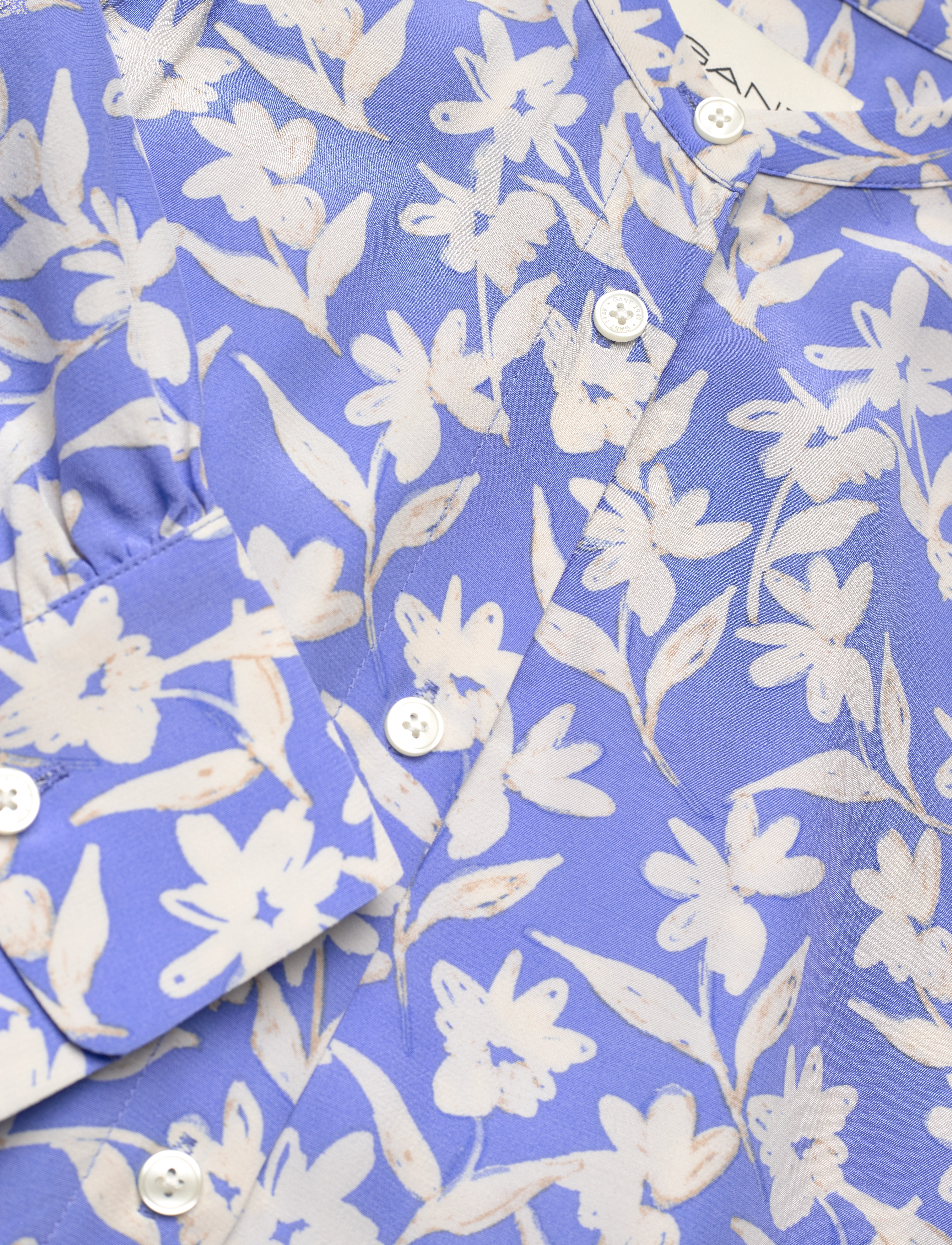 Gant - REL FLORAL PRINT SS BLOUSE - langermede bluser - perfect blue - 2