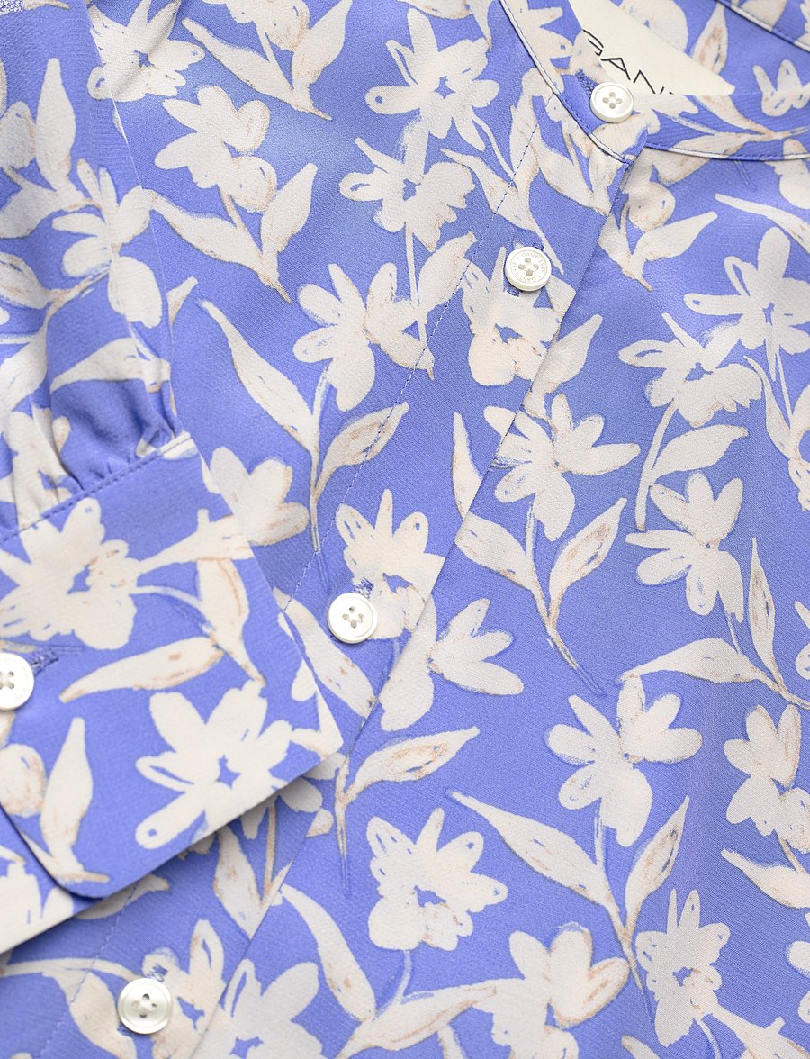 Gant - REL FLORAL PRINT SS BLOUSE - langärmelige blusen - perfect blue - 5