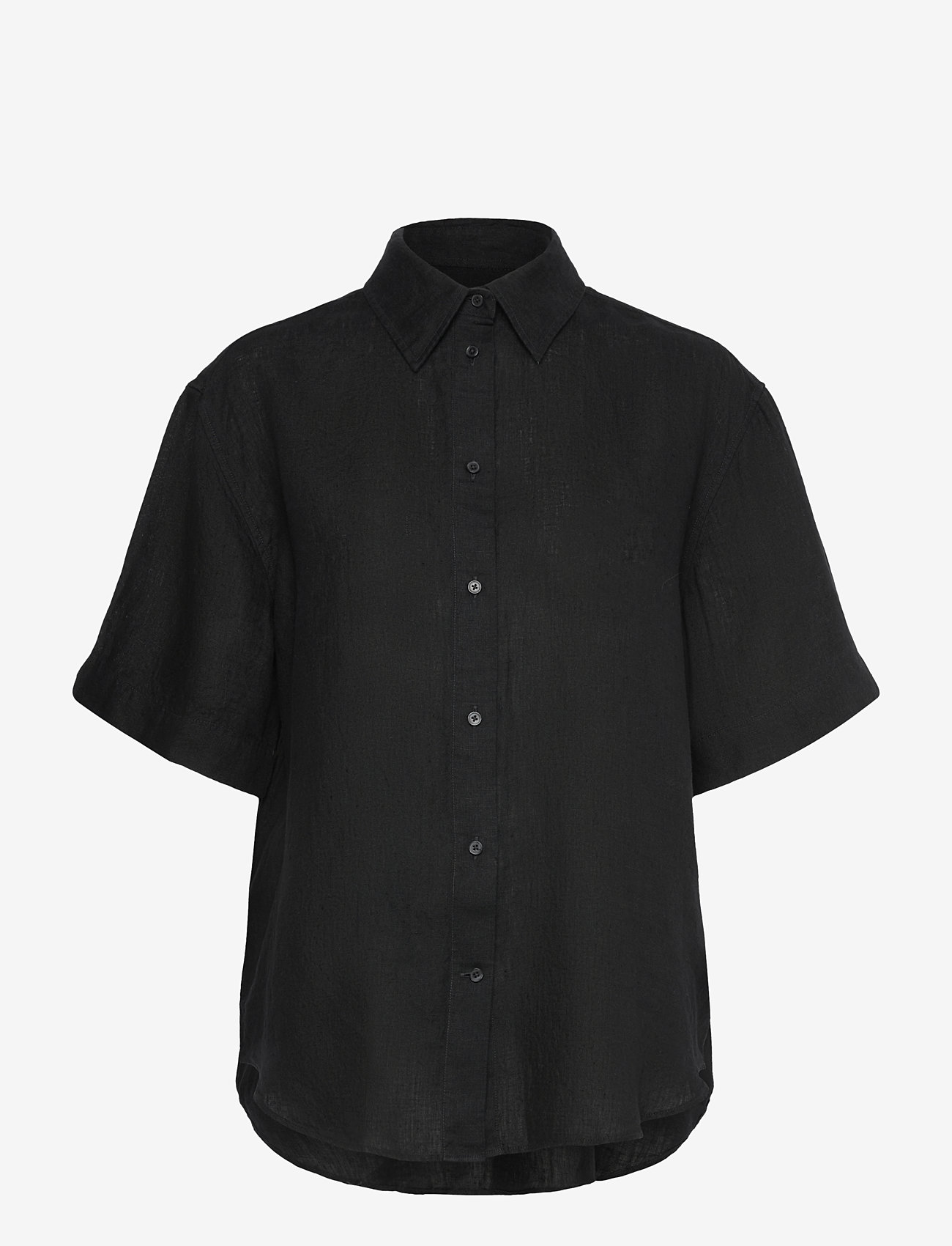 GANT - REL LINEN SS SHIRT - linased särgid - black - 0