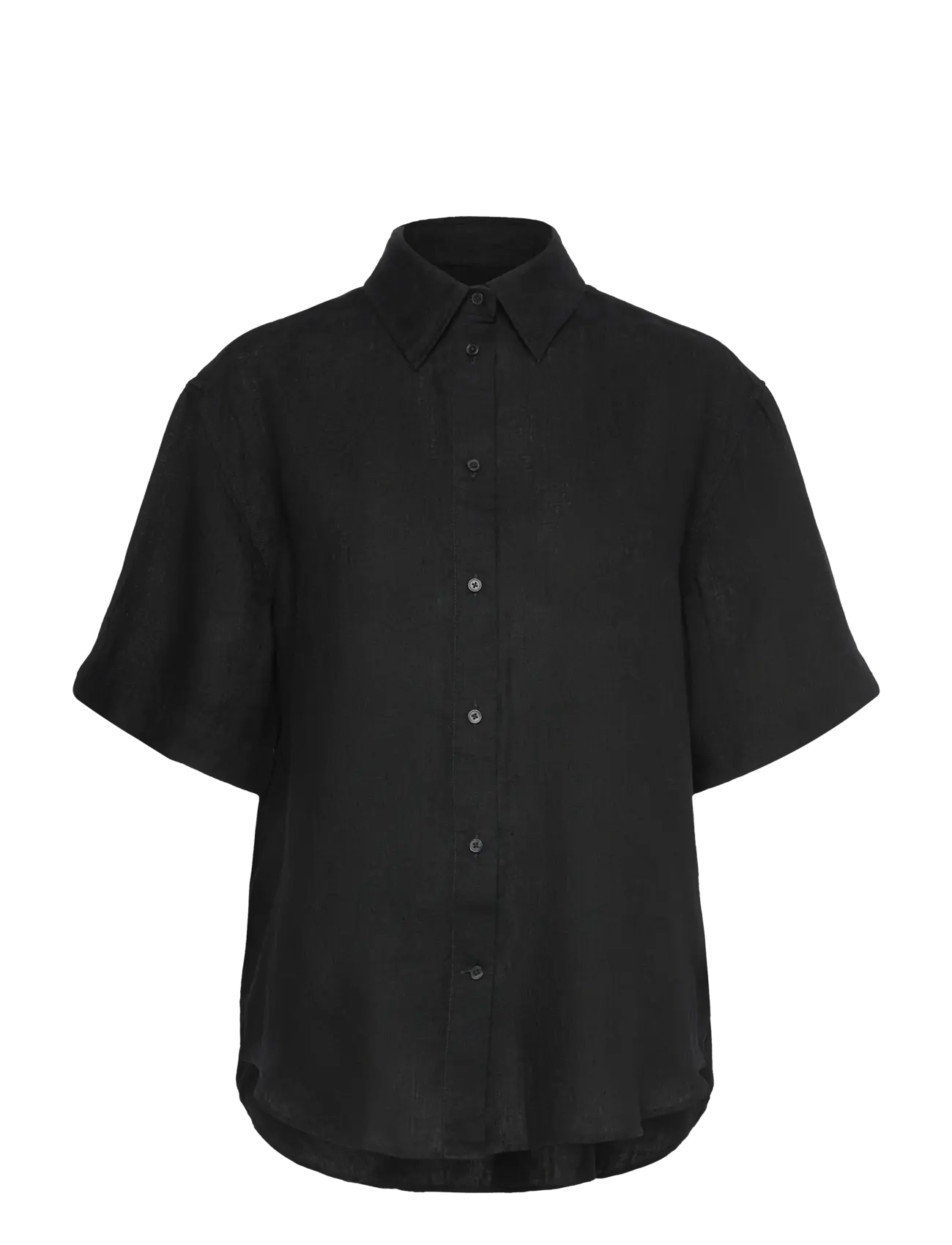 Gant REL LINEN SS SHIRT - Kampagne - BLACK / black
