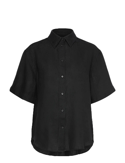 Gant REL LINEN SS SHIRT - Blusen & Hemden - BLACK / black