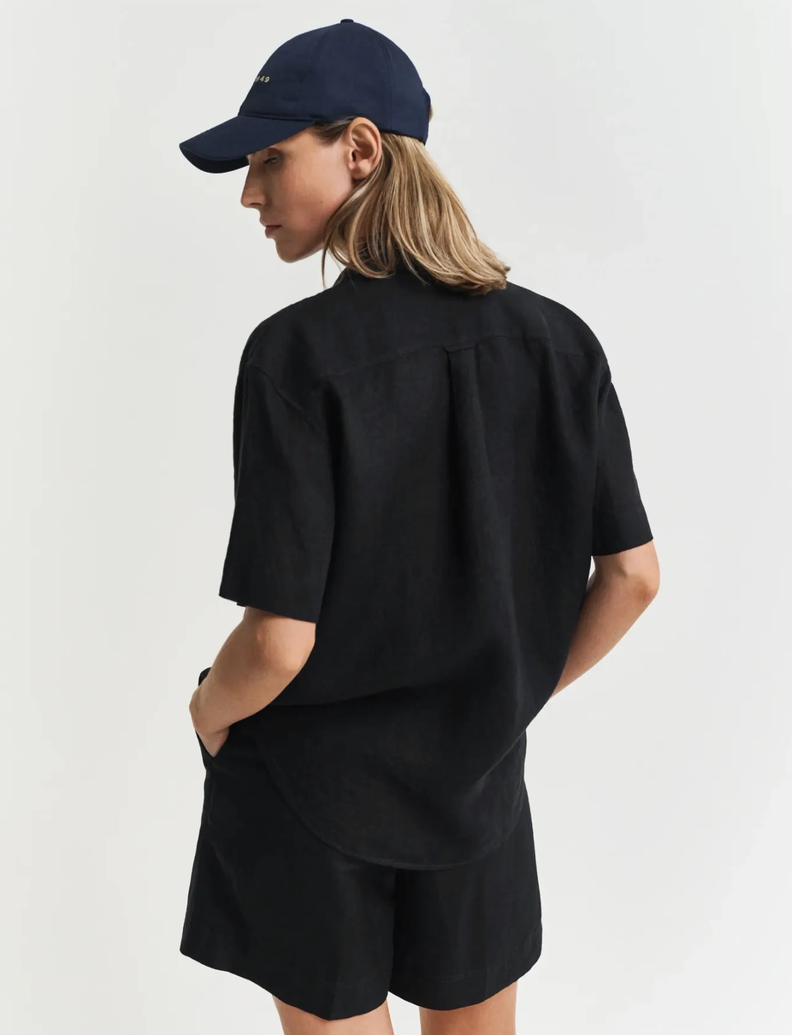 Gant - REL LINEN SS SHIRT - leinenhemden - black - 3