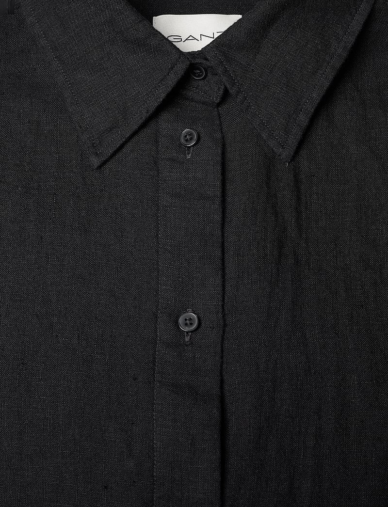 GANT - REL LINEN SS SHIRT - linased särgid - black - 2