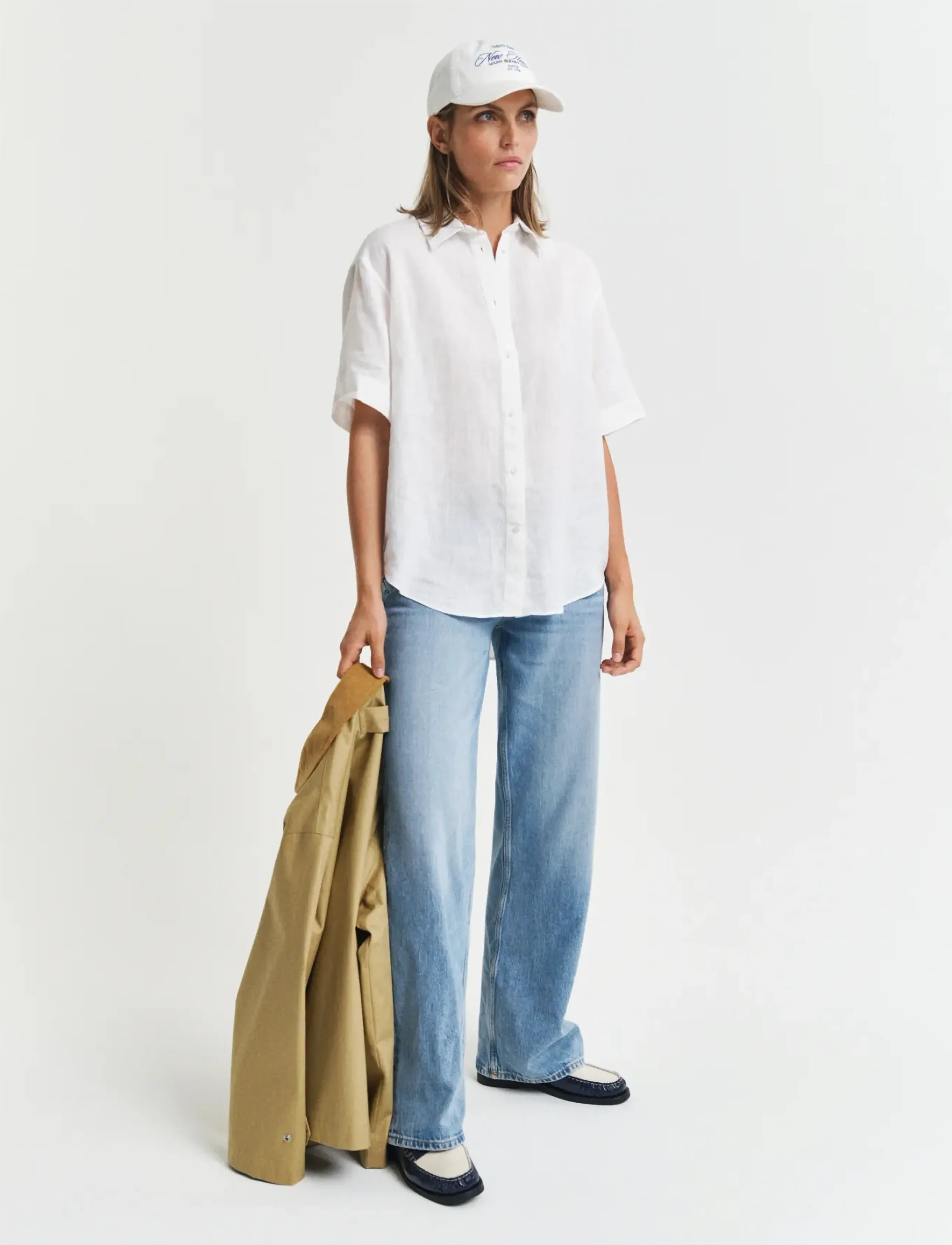 Gant - REL LINEN SS SHIRT - leinenhemden - white - 5