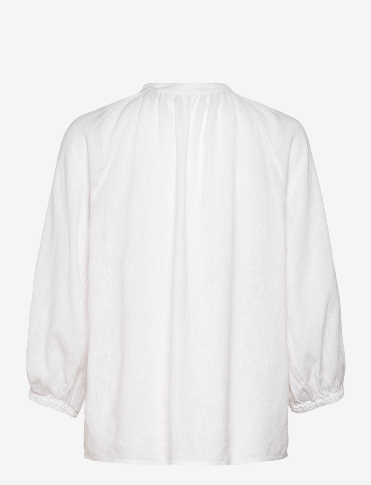 GANT - LINEN SS BLOUSE - långärmade blusar - white - 1
