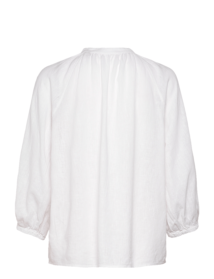 Gant - LINEN SS BLOUSE - langärmelige blusen - white - 2