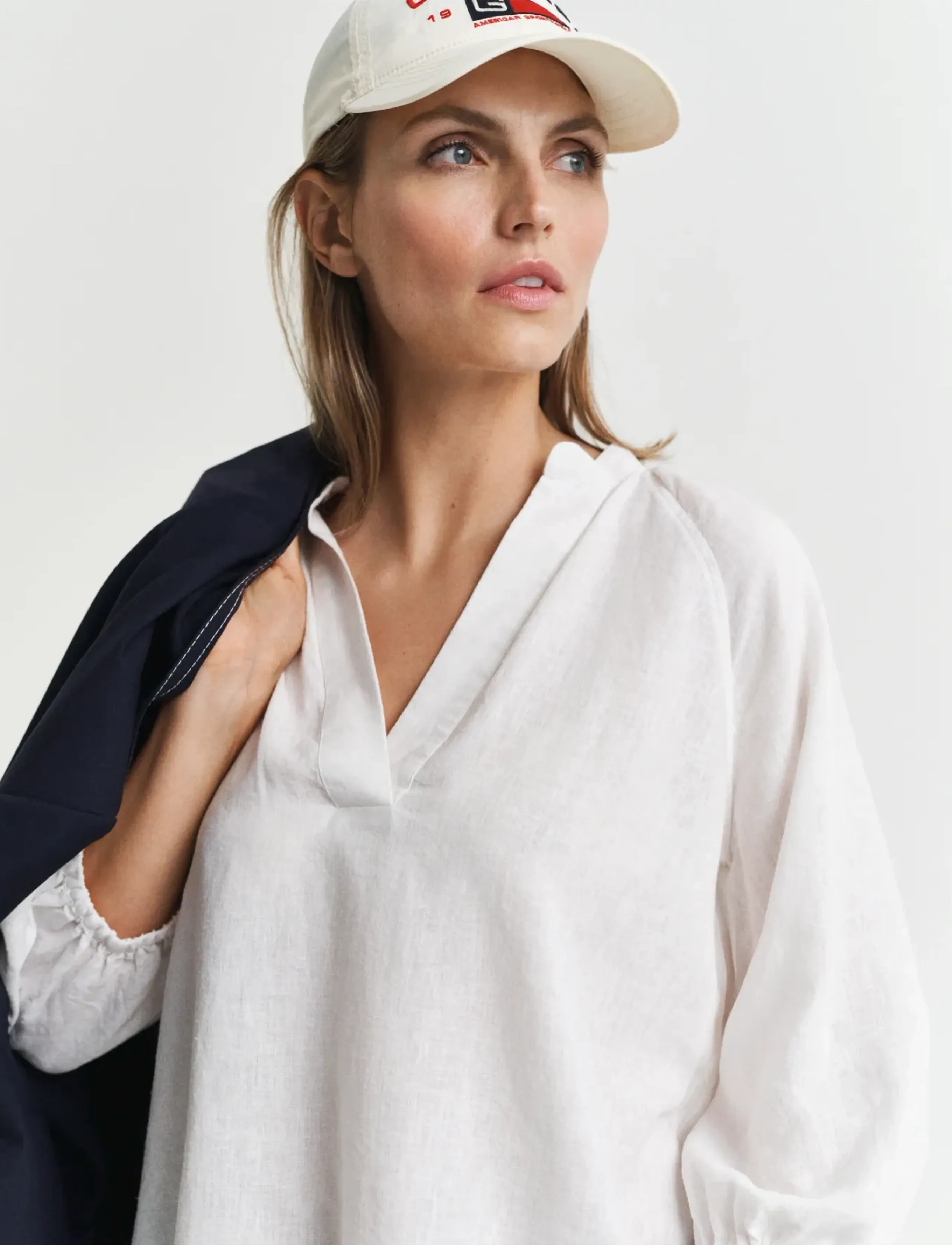 Gant - LINEN SS BLOUSE - pikkade varrukatega pluusid - white - 4