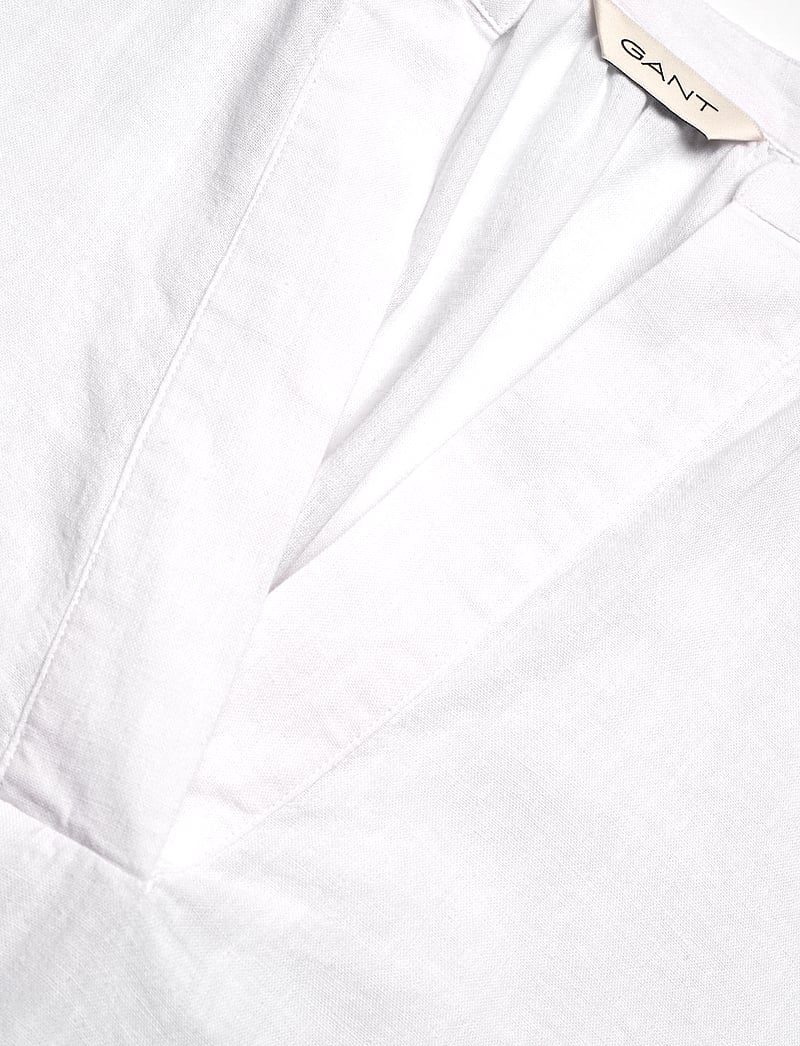 GANT - LINEN SS BLOUSE - långärmade blusar - white - 2