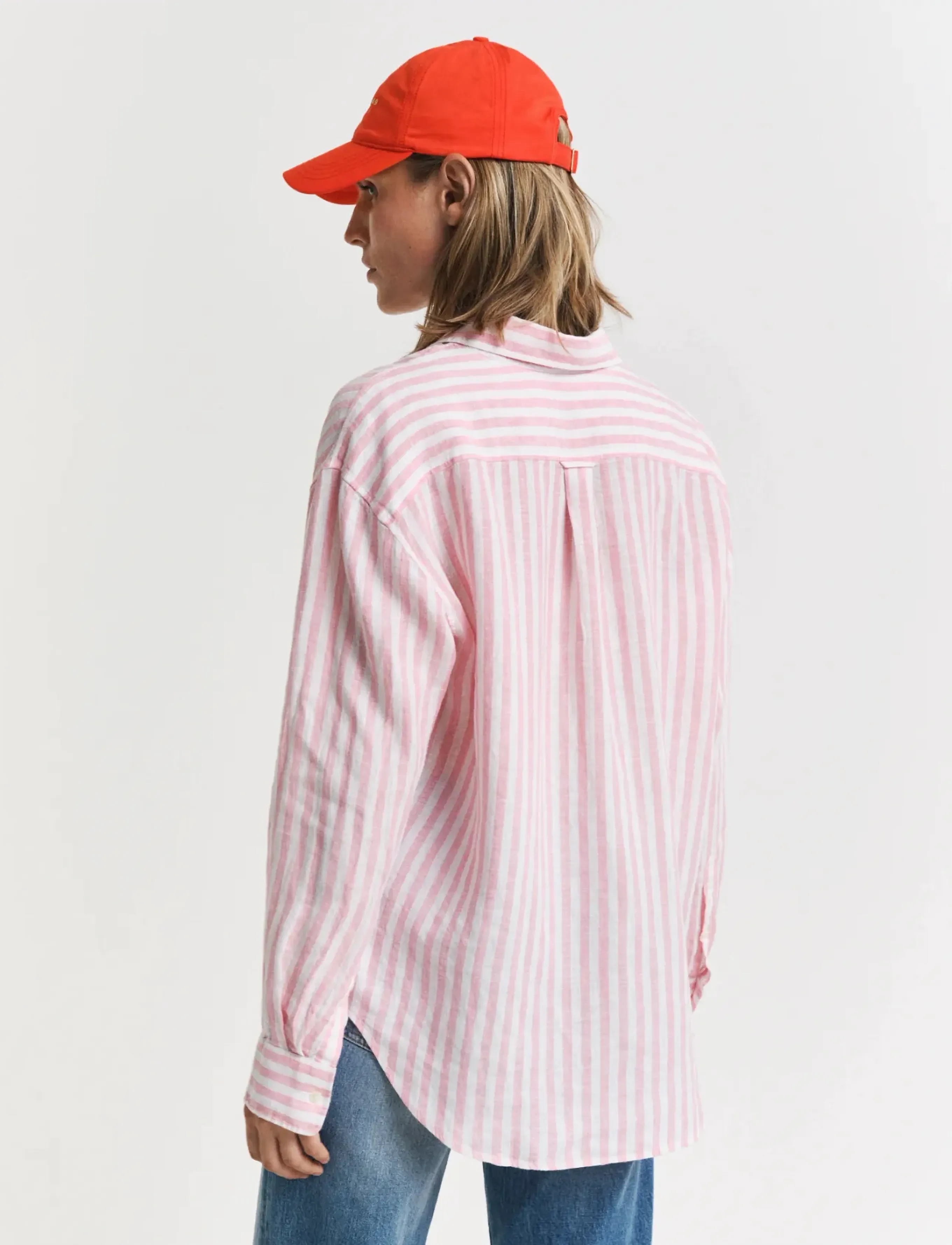 Gant - REL STRIPED LINEN SHIRT - geranium pink - 3
