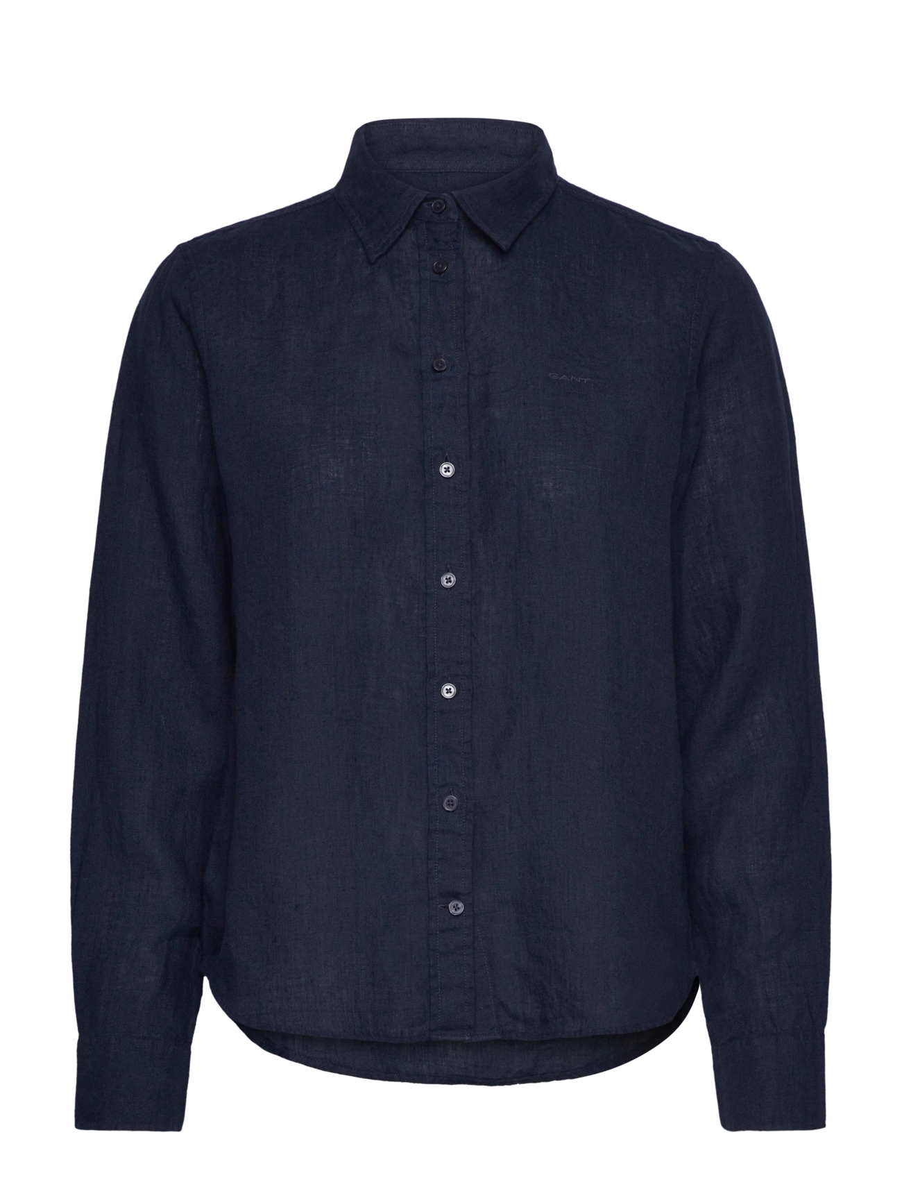 GANT Reg Linen Shirt Navy - 38 - Damen
