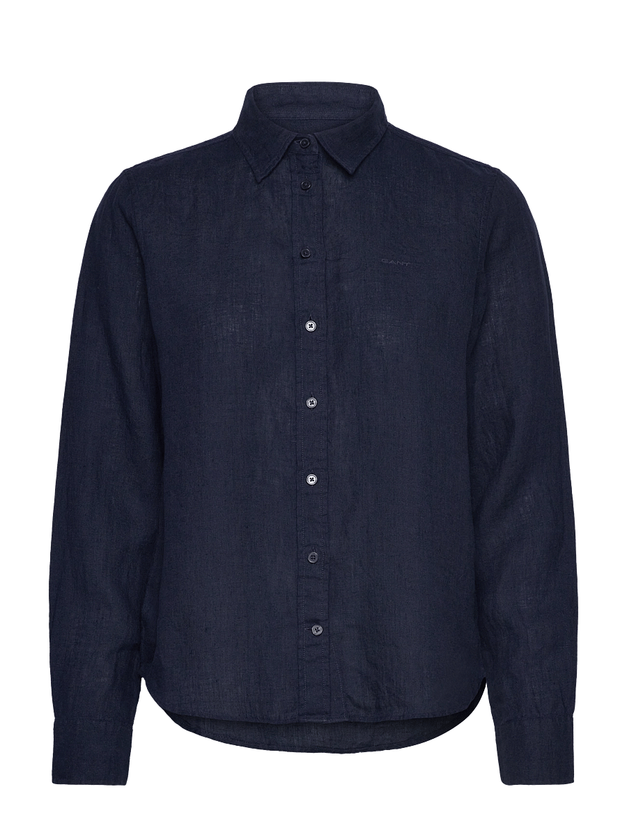 Gant - REG LINEN SHIRT - hørskjorter - evening blue - 1