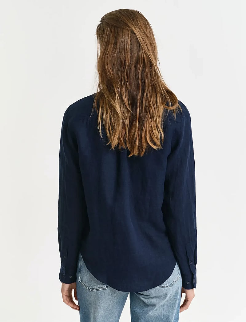 GANT - REG LINEN SHIRT - linen shirts - evening blue - 3