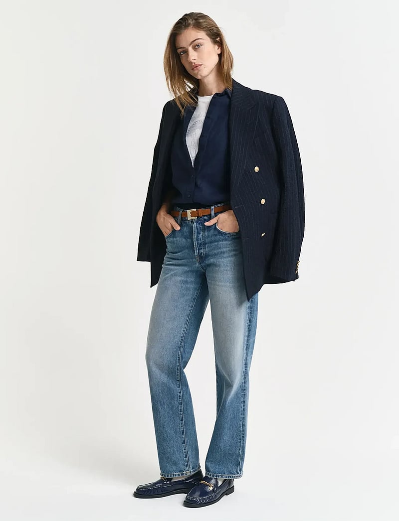 GANT - REG LINEN SHIRT - linen shirts - evening blue - 5