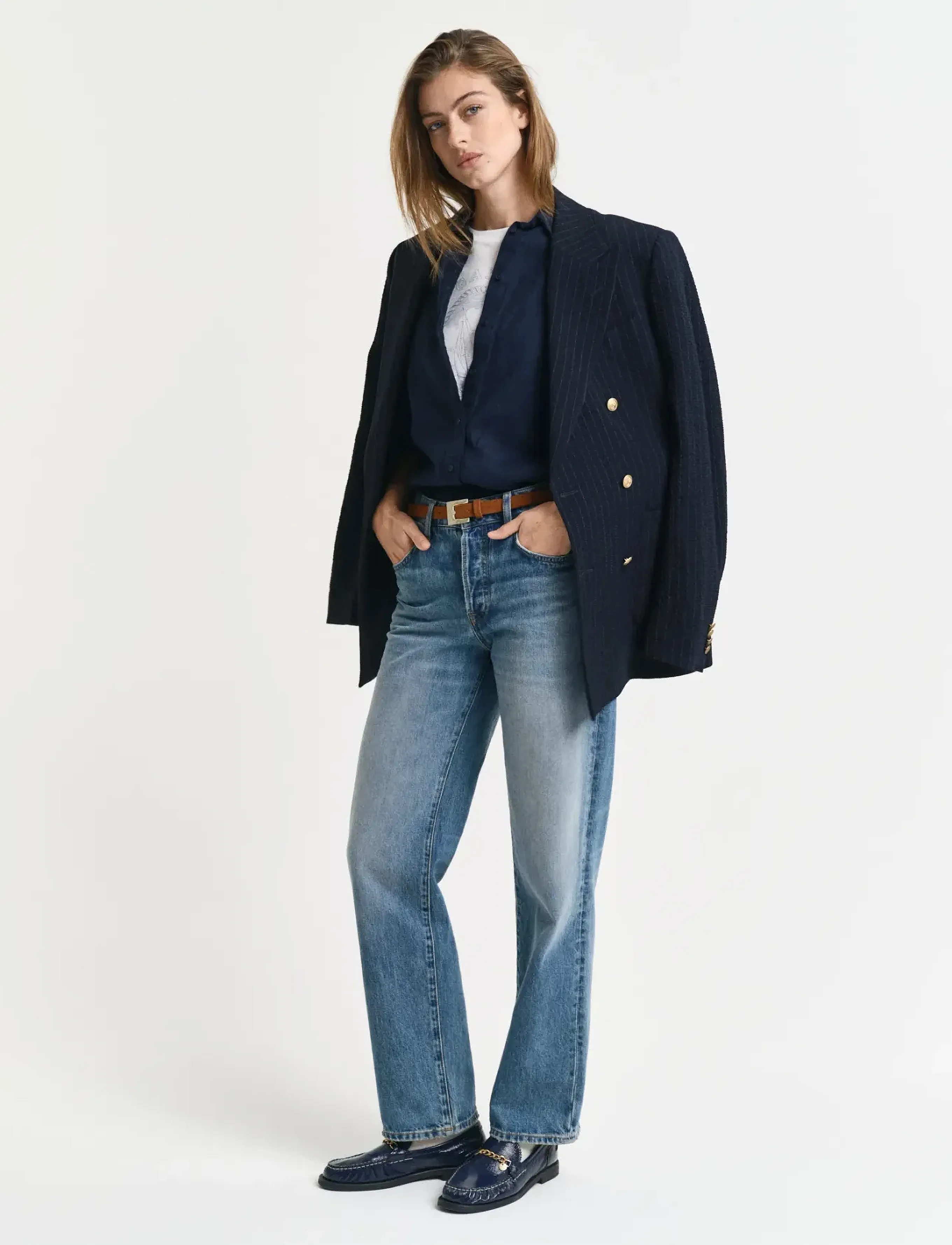 Gant - REG LINEN SHIRT - hørskjorter - evening blue - 5
