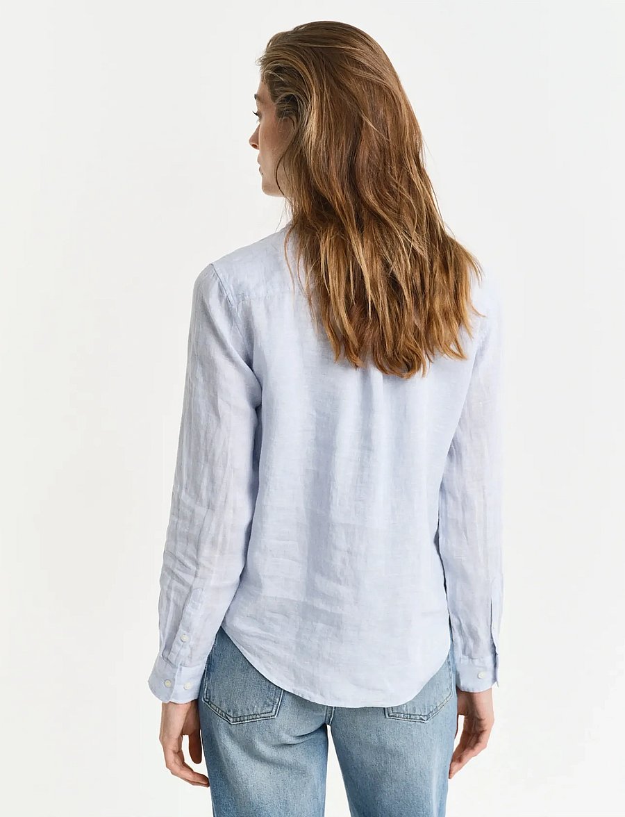 Gant - REG LINEN SHIRT - hørskjorter - light blue - 3