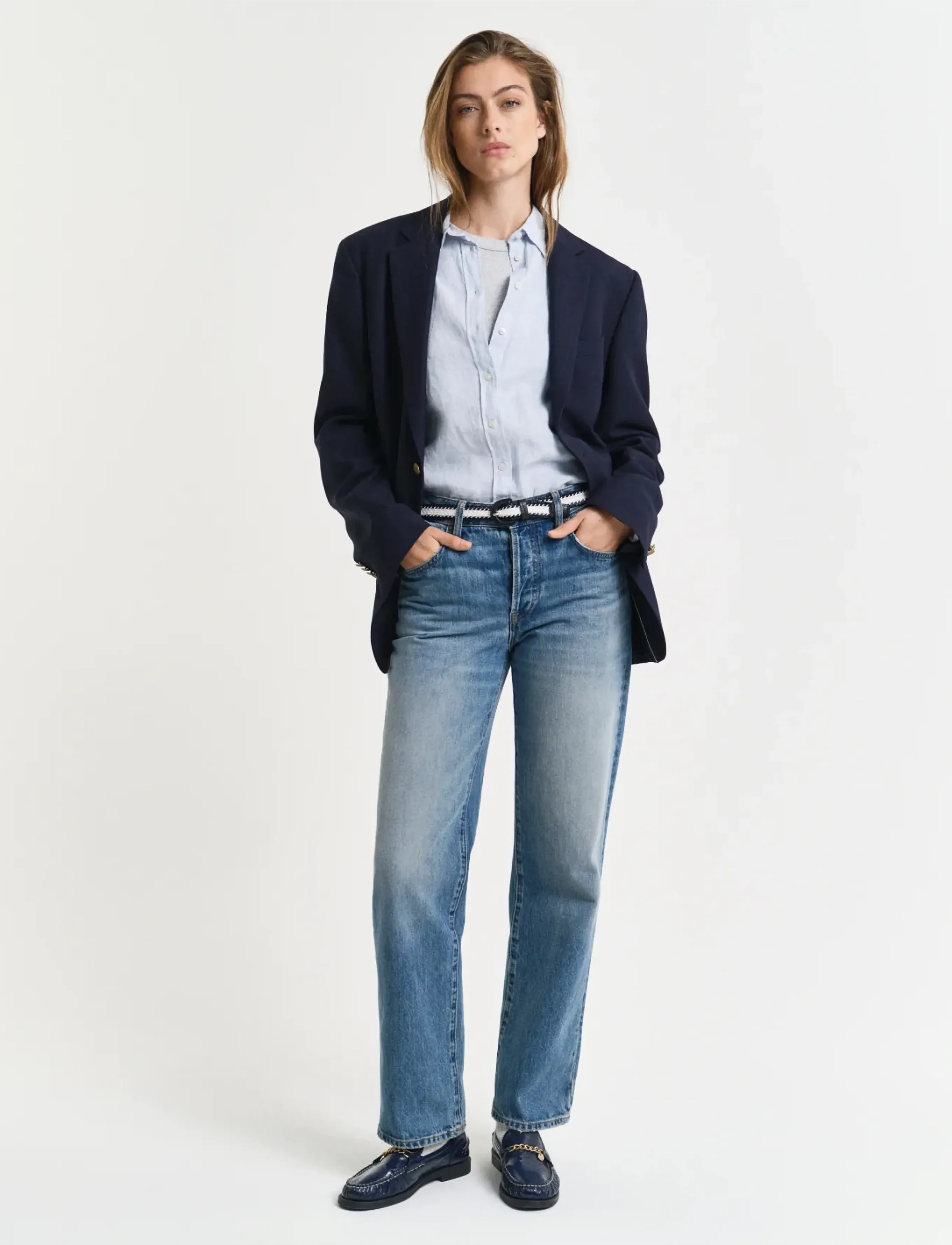 Gant - REG LINEN SHIRT - hørskjorter - light blue - 5