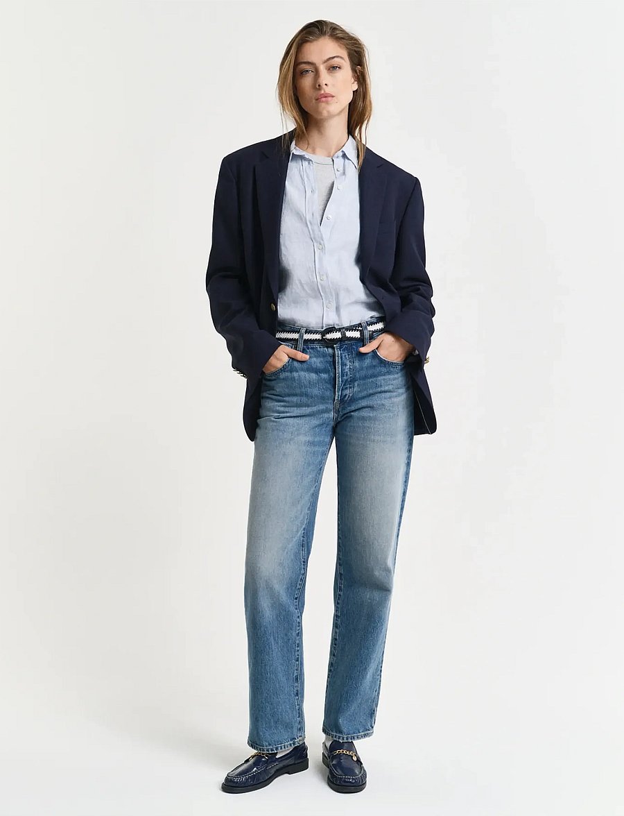 Gant - REG LINEN SHIRT - hørskjorter - light blue - 5