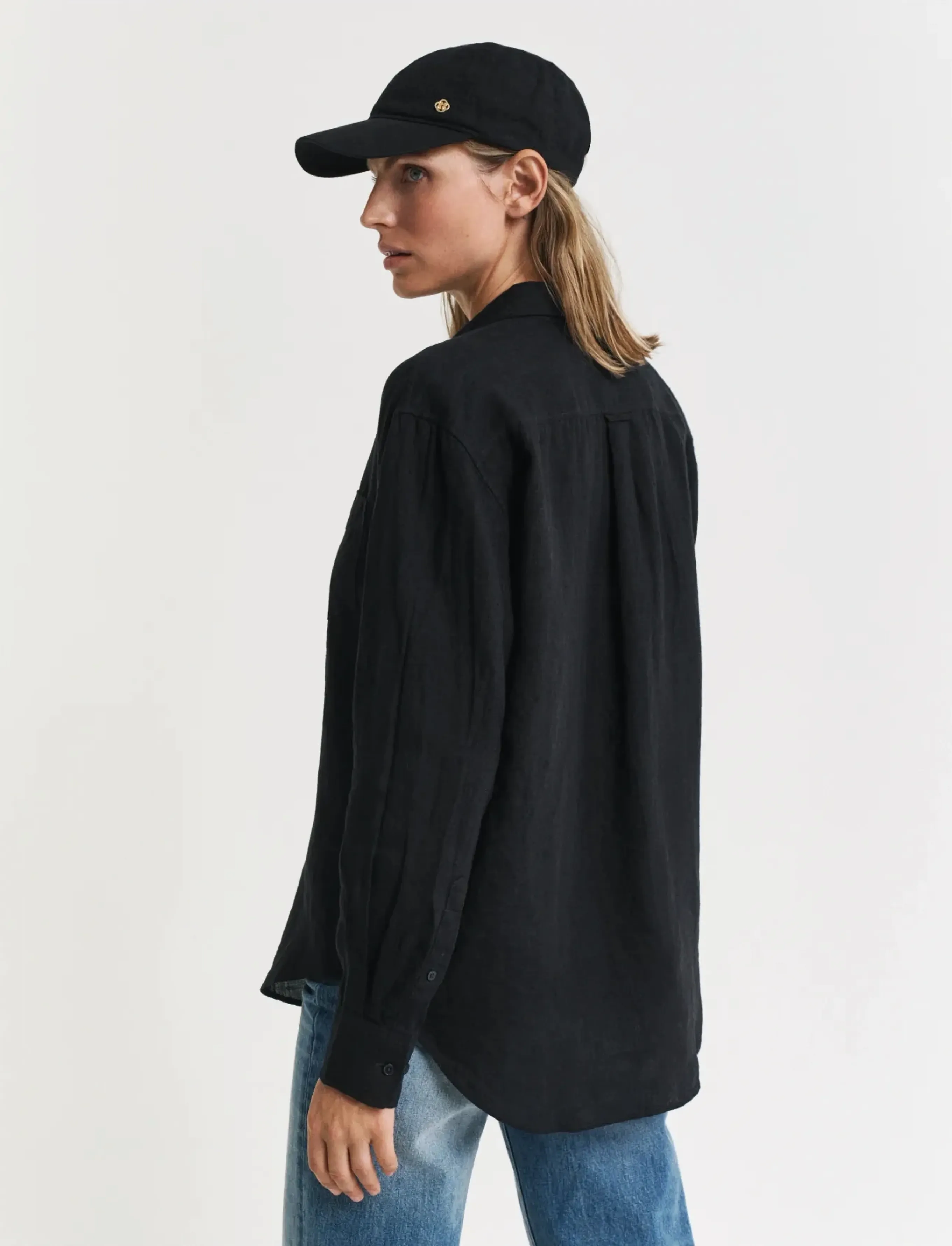 Gant - REL LINEN SHIRT - black - 3