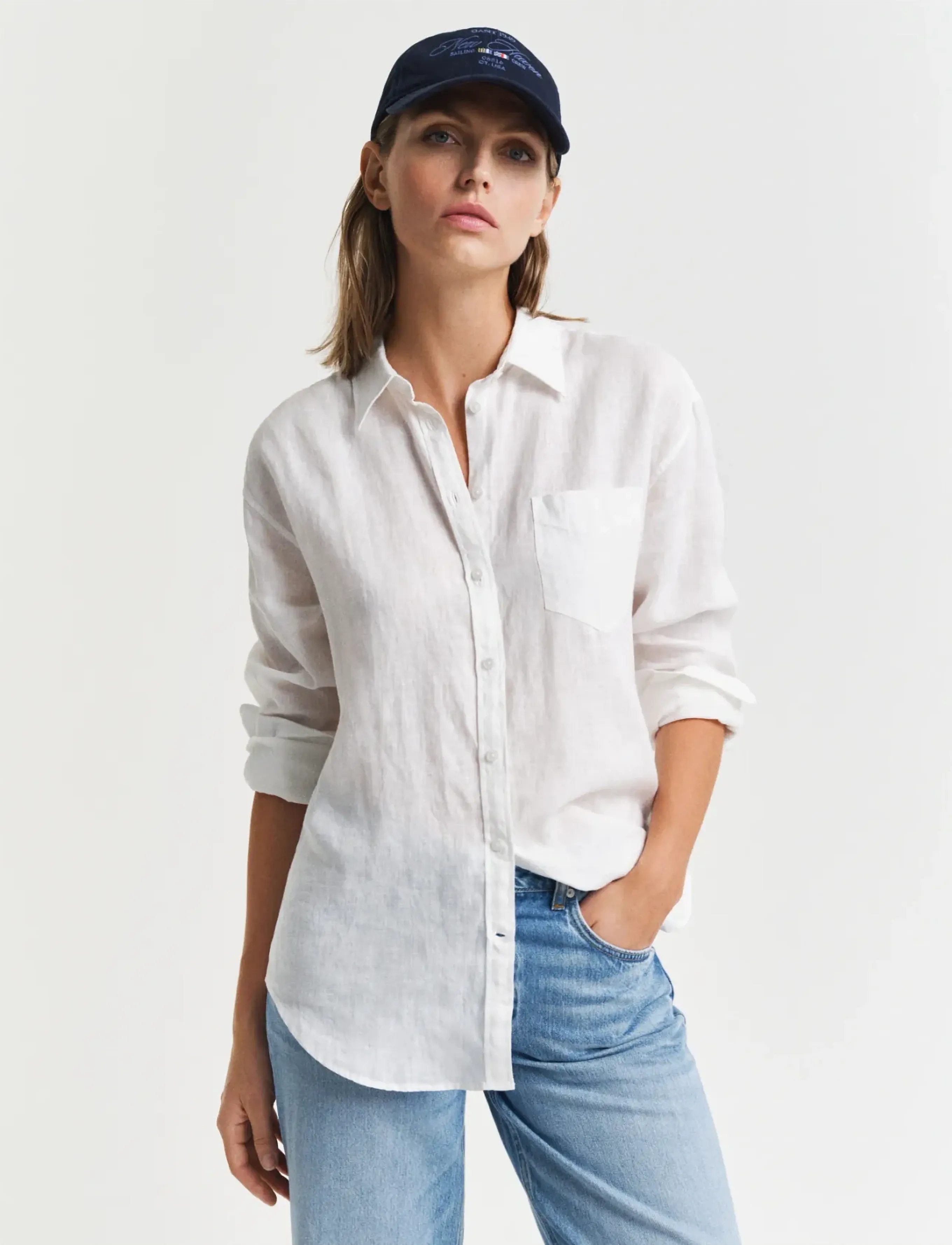 GANT REL LINEN SHIRT - Linased särgid - WHITE / white